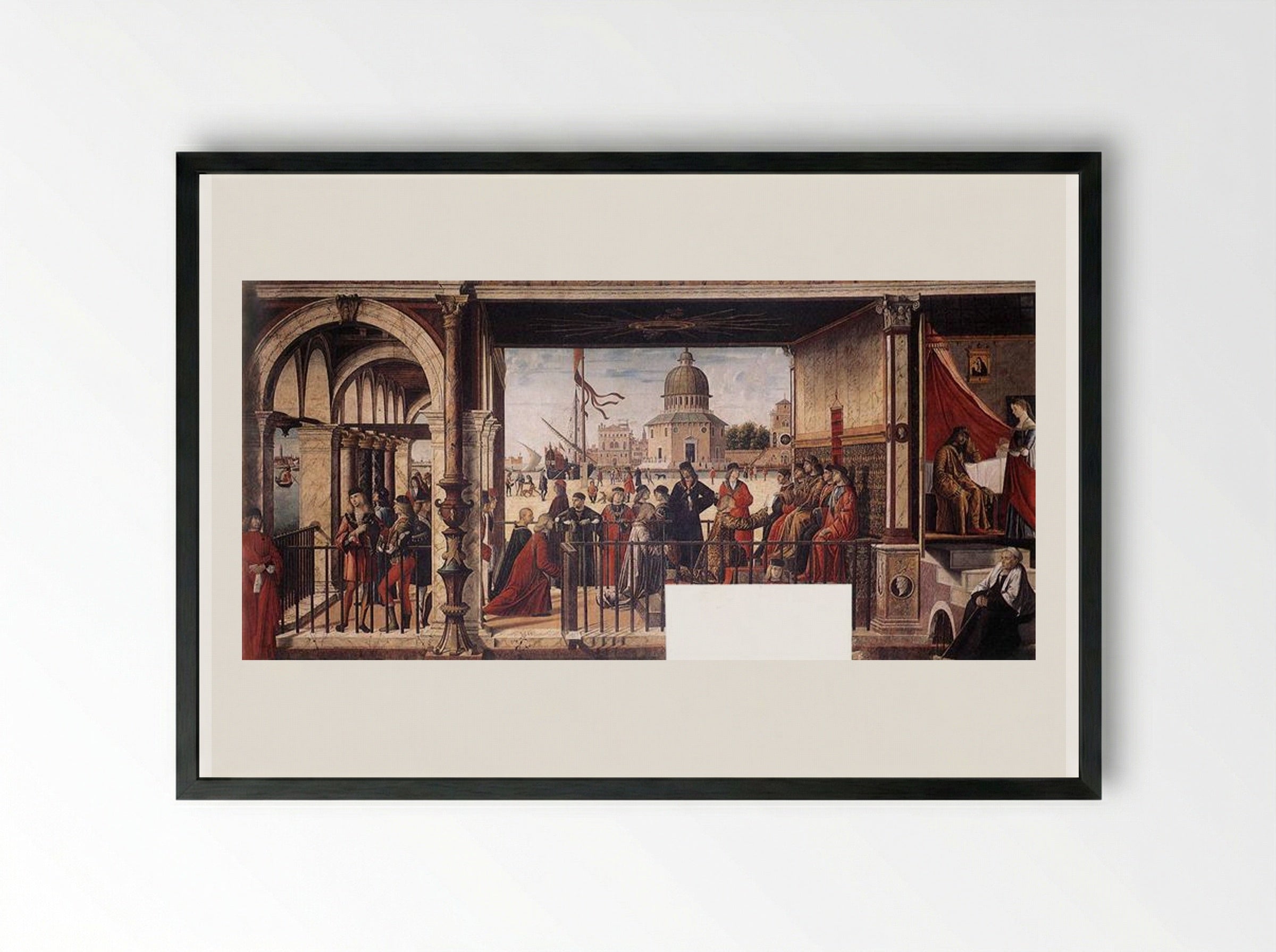 The Arrival of the English Ambassadors - Vittore Carpaccio - Framed Print Black