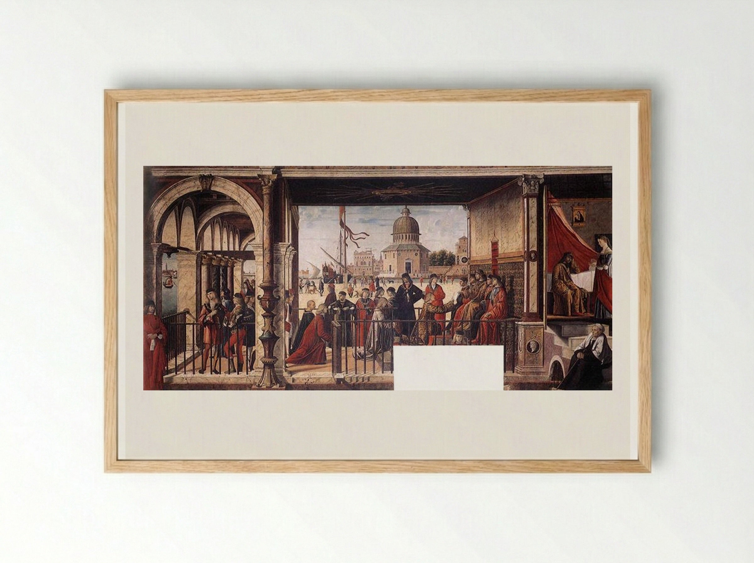 The Arrival of the English Ambassadors - Vittore Carpaccio - Framed Print Wood