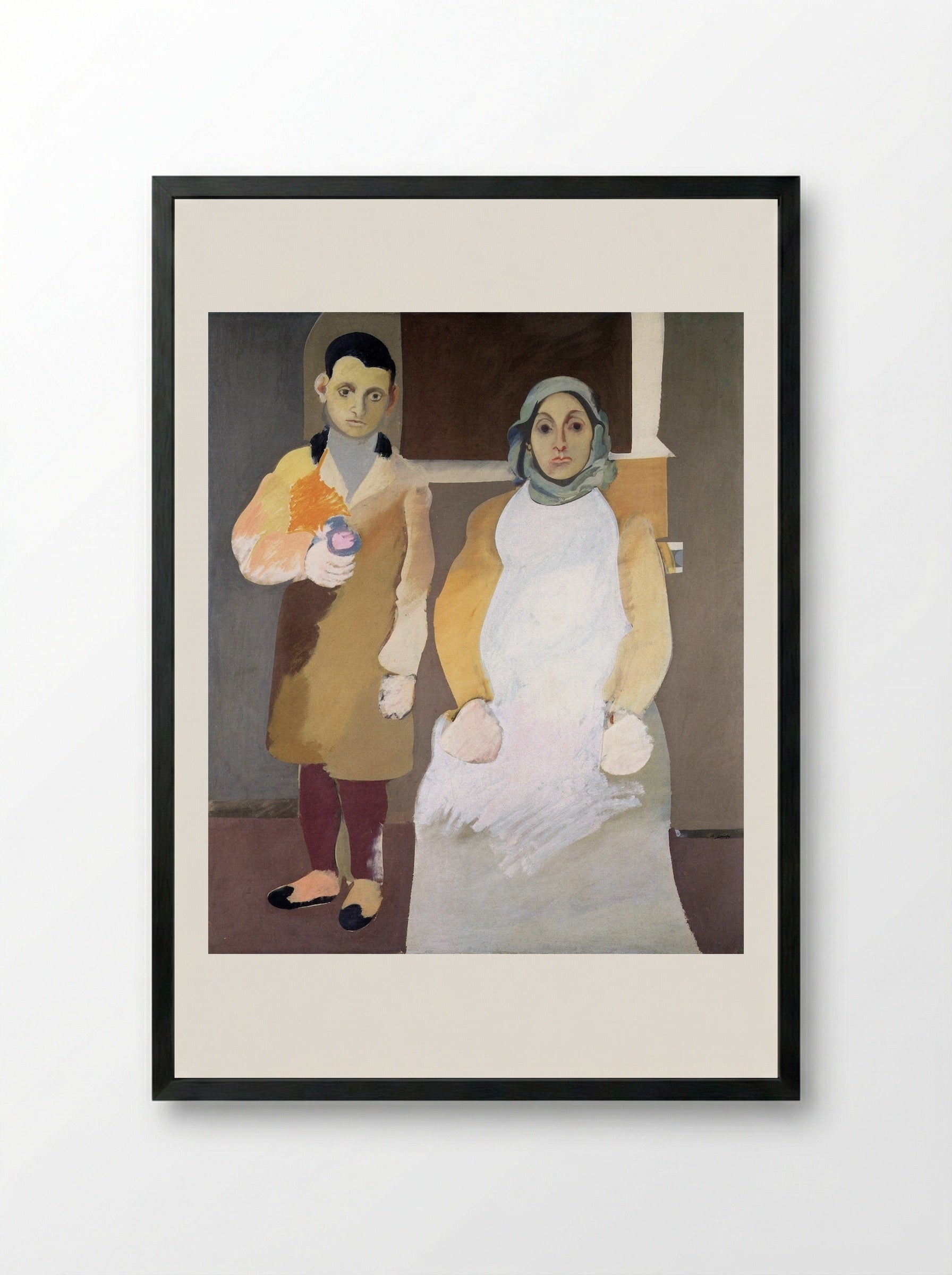 The Artist and His Mother - Arshile Gorky - Framed Print Black