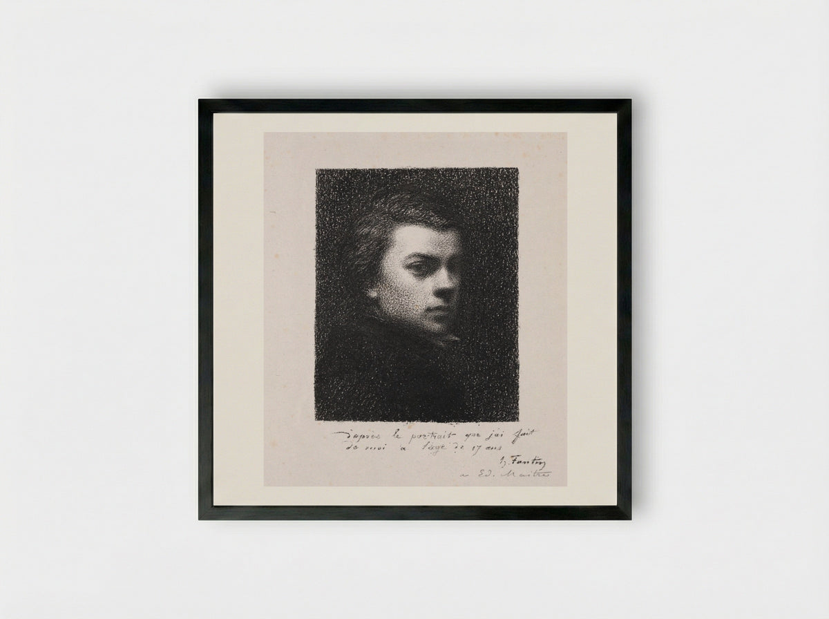 The Artist at 17 Years - Henri Fantin-Latour - Framed Print Black