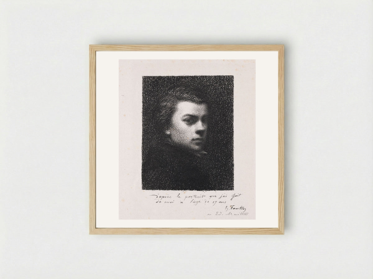 The Artist at 17 Years - Henri Fantin-Latour - Framed Print Wood