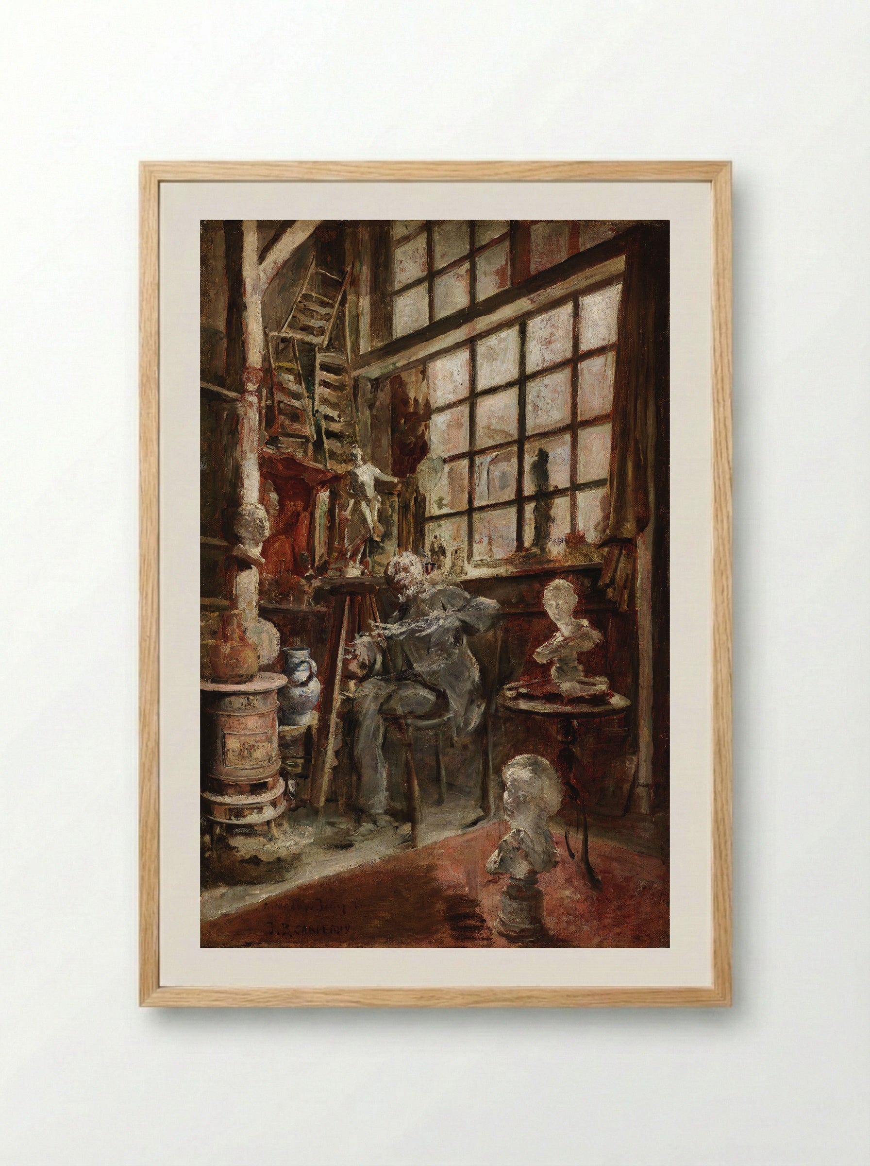 The Artist in his Studio - Jean-Baptiste Carpeaux - Framed Print Wood