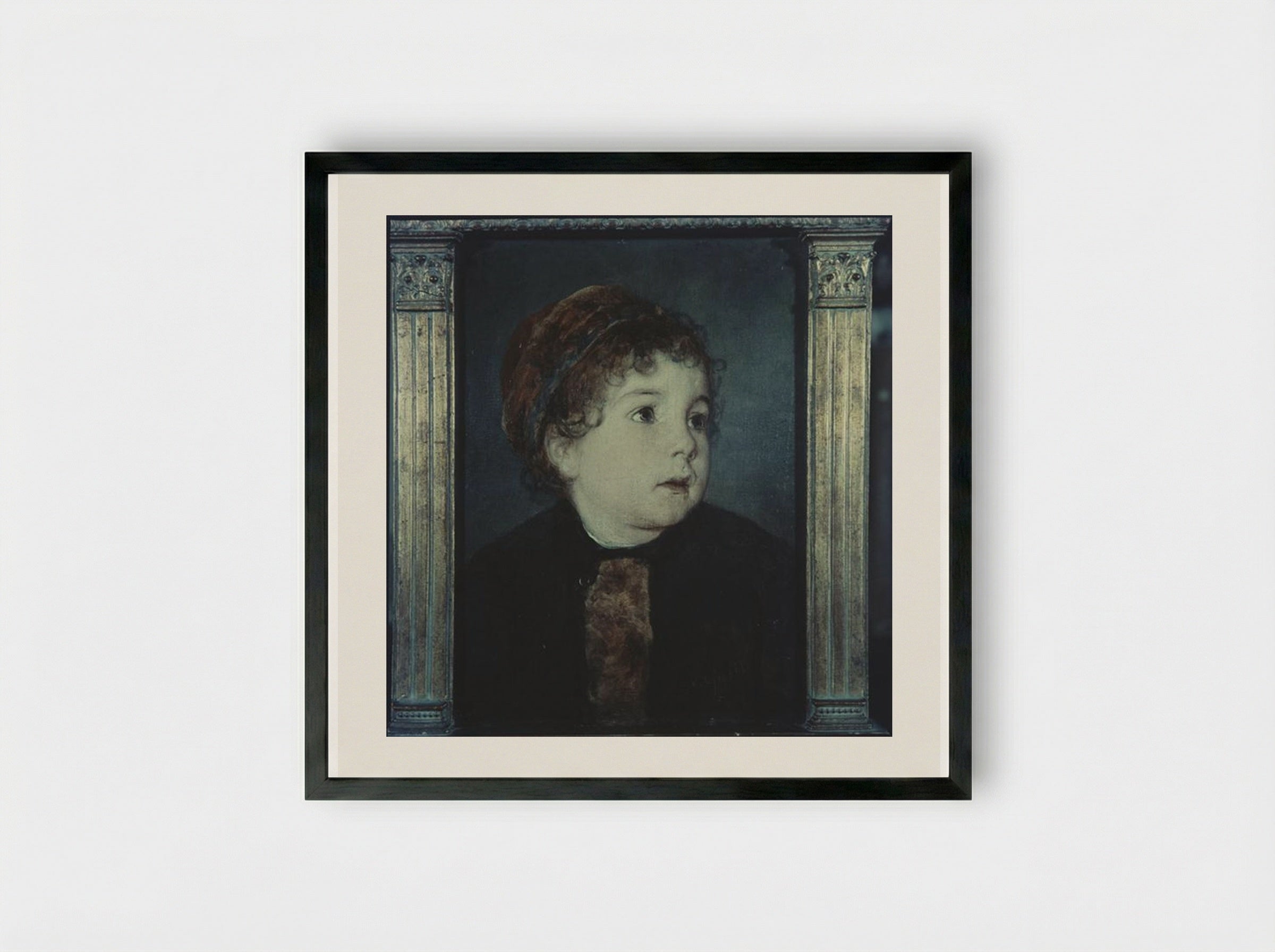 The Artist's Daughter - Nikolaos Gyzis - Framed Print Black