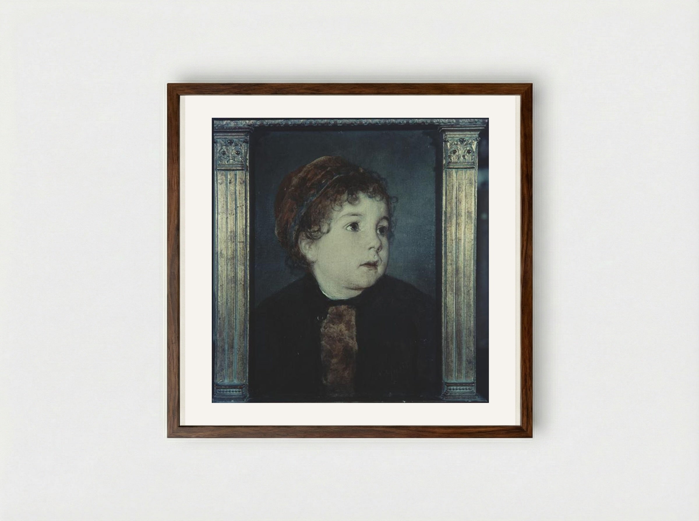 The Artist's Daughter - Nikolaos Gyzis - Framed Print Dark Wood