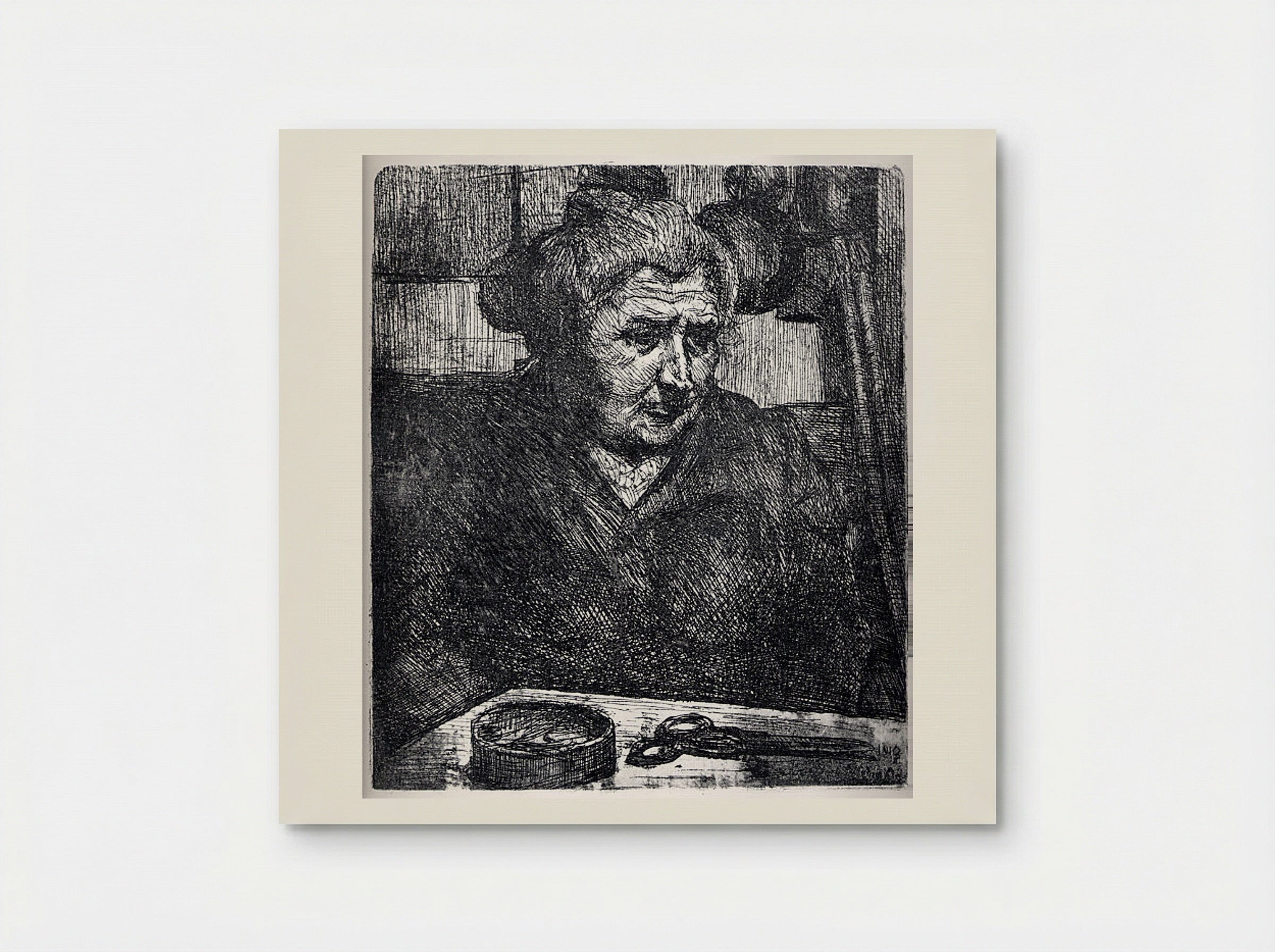 The Artist's Mother at a Table - Umberto Boccioni - Poster