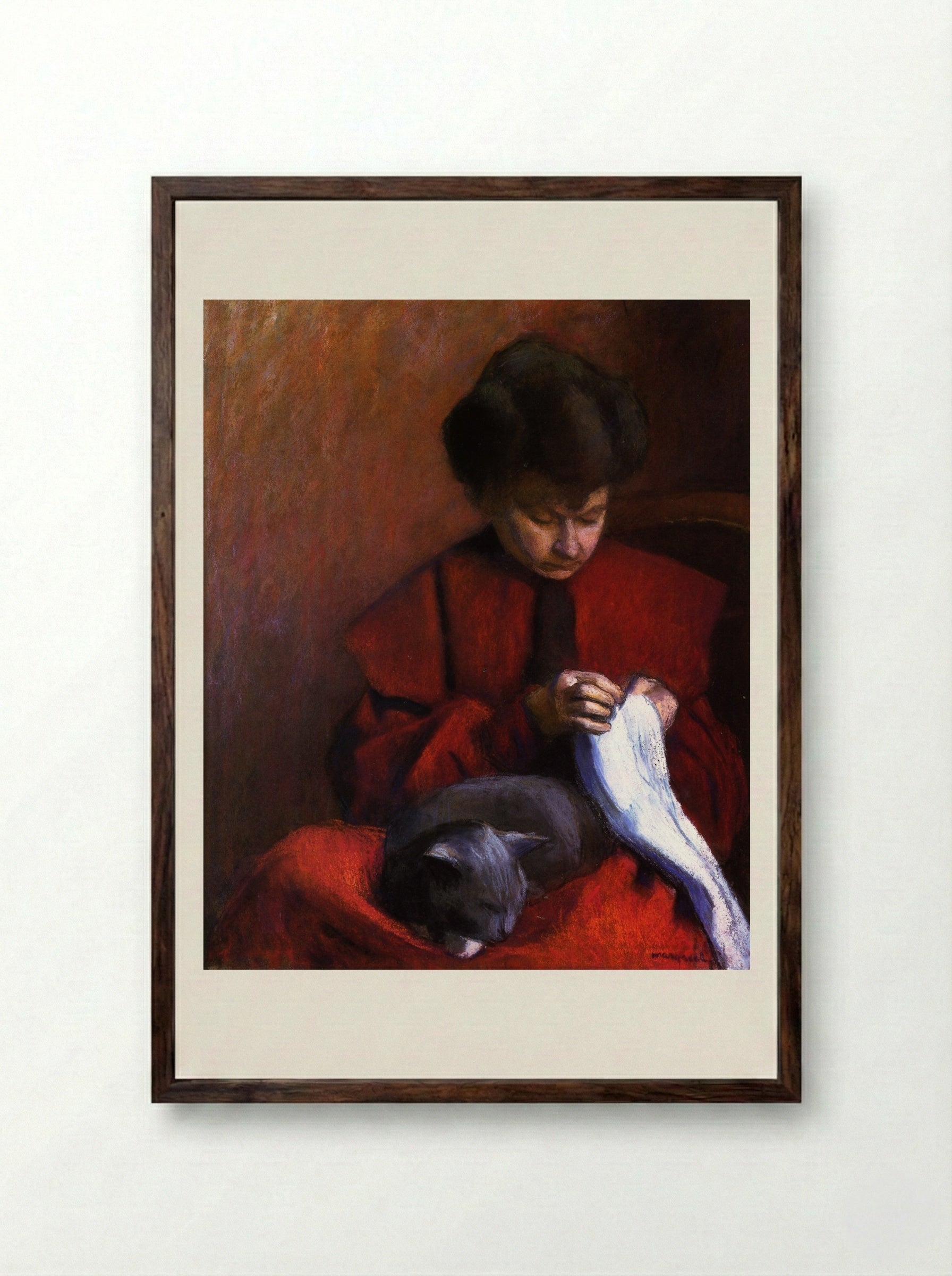 The Artist's Mother - Mary Cassatt - Framed Print Dark Wood