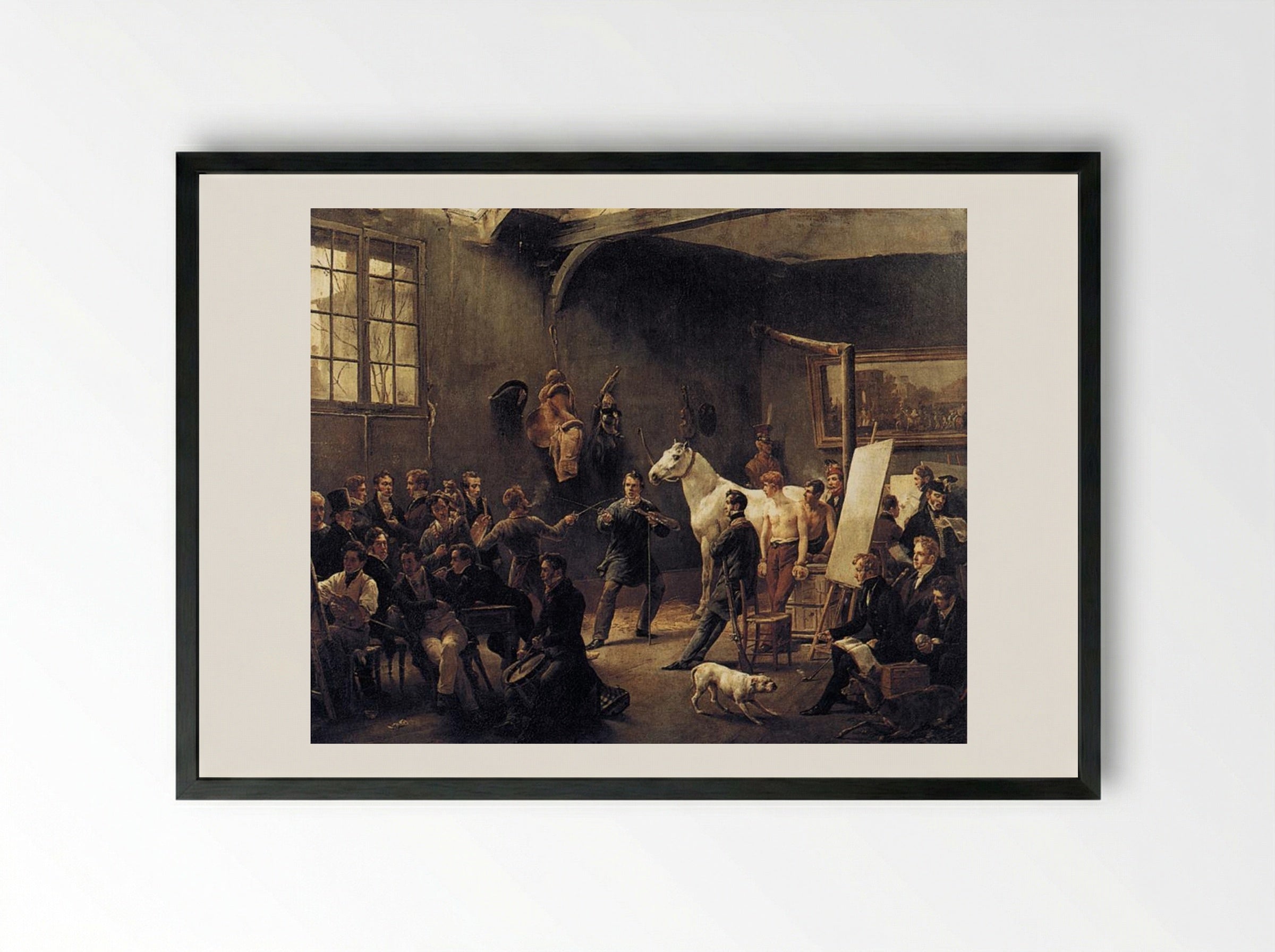 The Artist's Studio - Horace Vernet - Framed Print Black