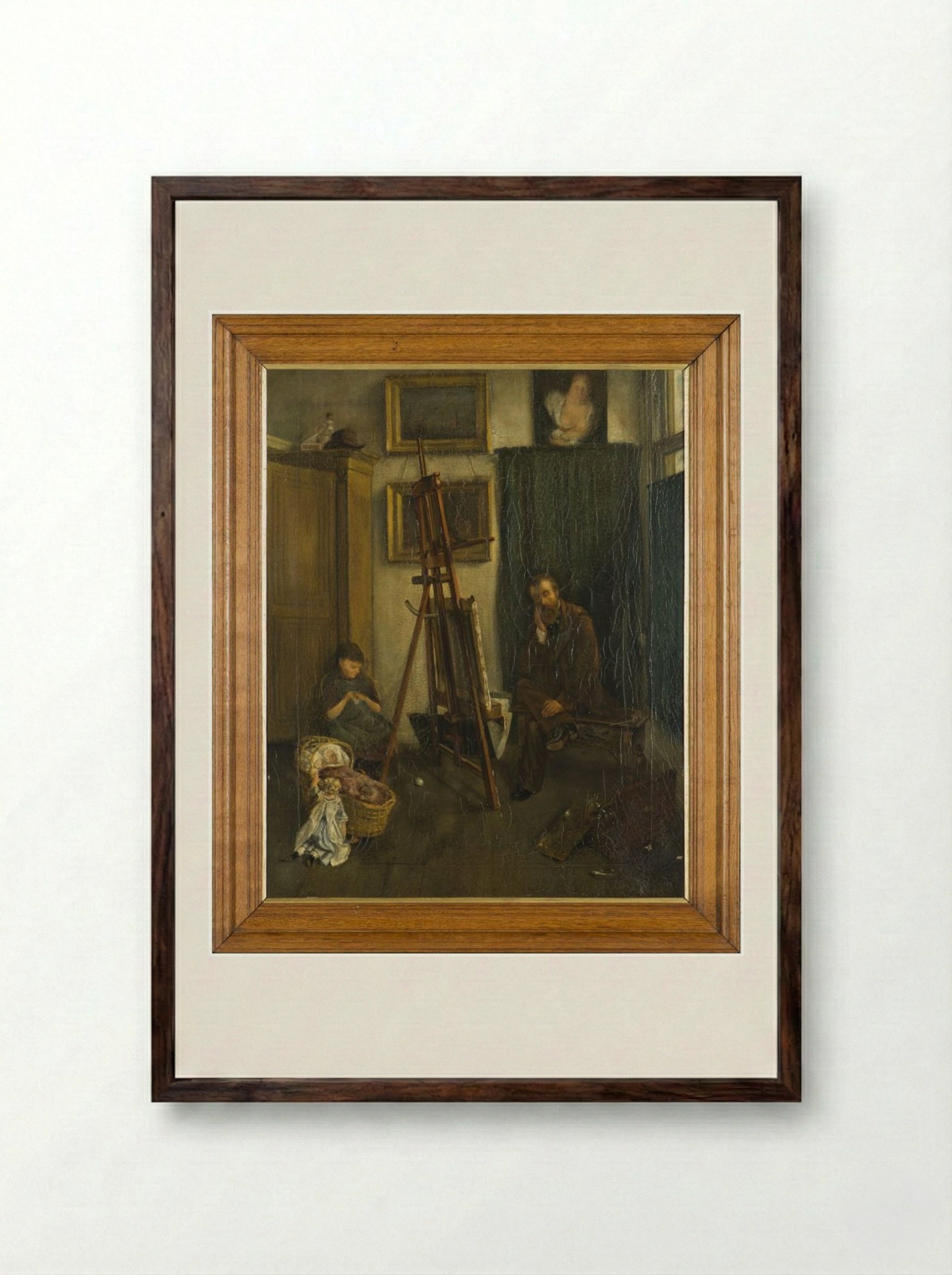 The Artist's Studio - Albert Martin - Framed Print Dark Wood