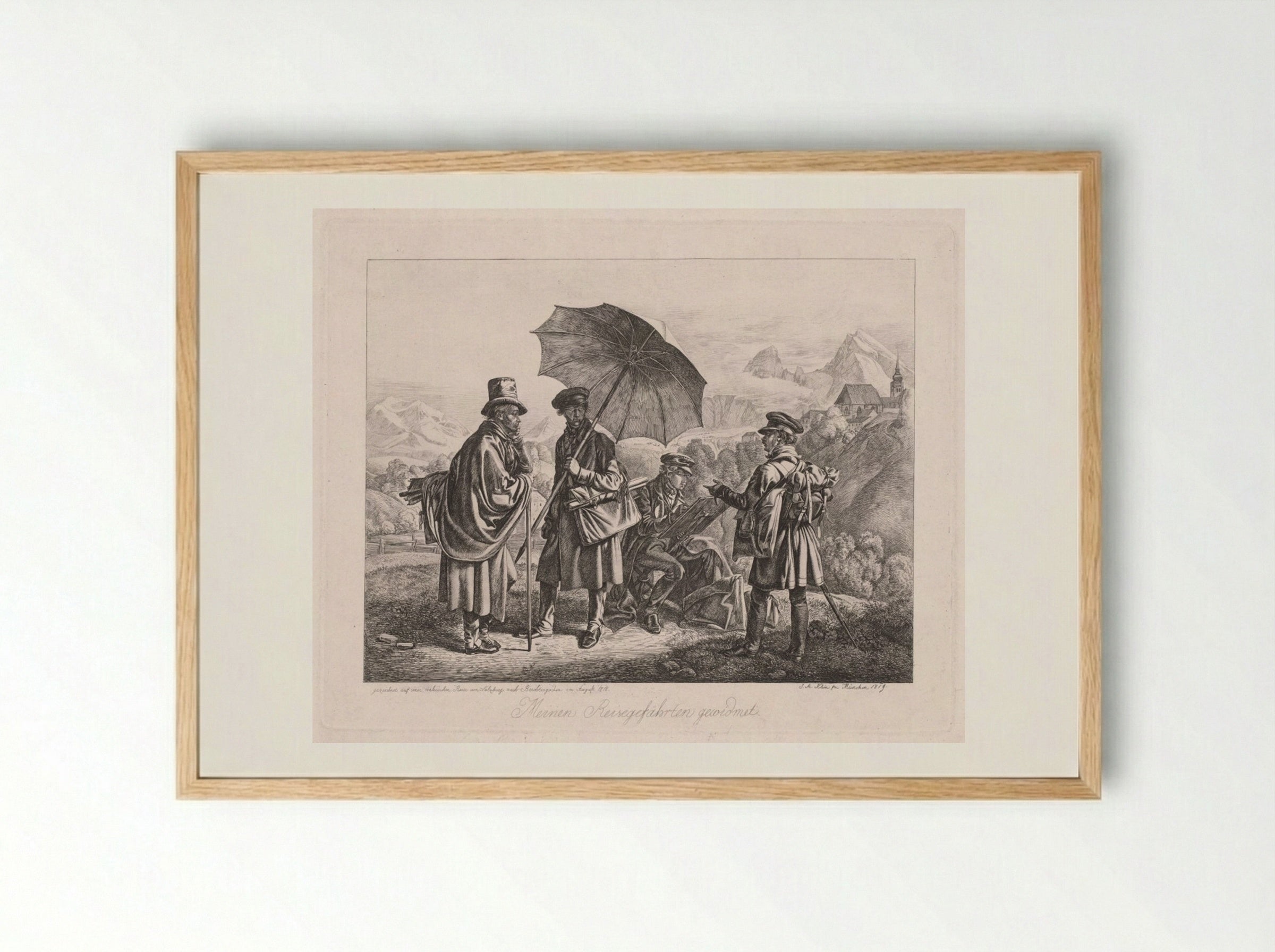 The Artists on Their Journey - Johann Adam Klein - Framed Print Wood