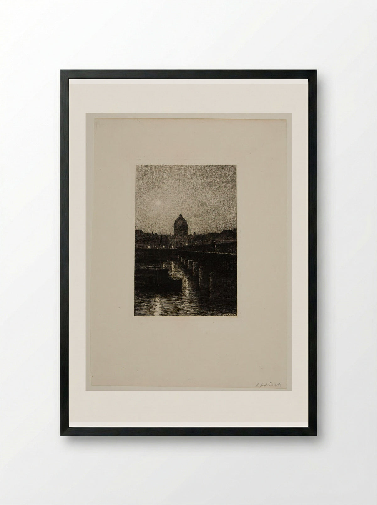 The Arts Bridge and the Institute - Maxime Lalanne - Framed Print Black