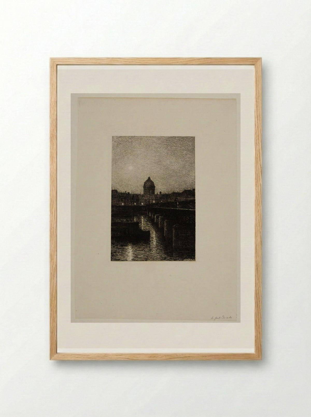 The Arts Bridge and the Institute - Maxime Lalanne - Framed Print Wood