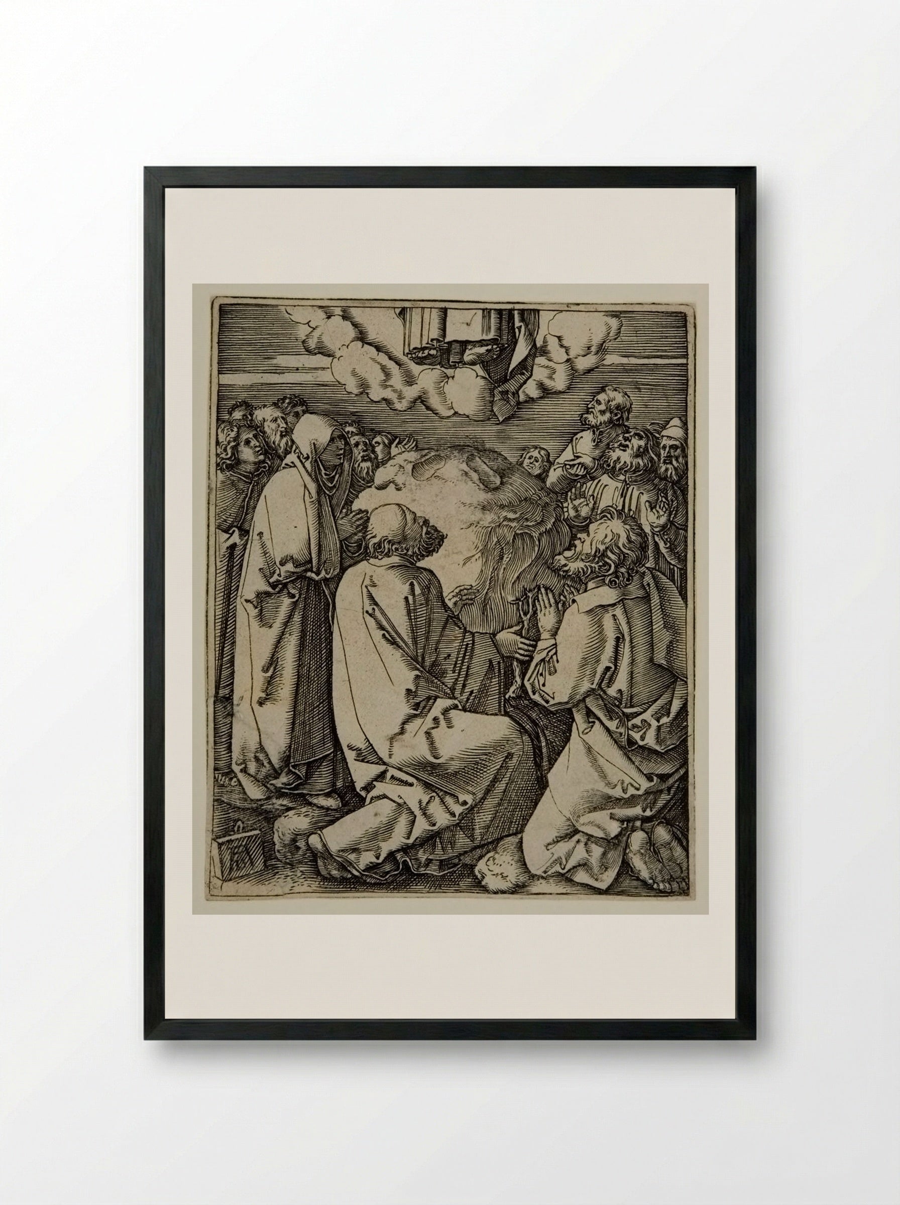 The Ascension of Christ - Marcantonio Raimondi - Framed Print Black