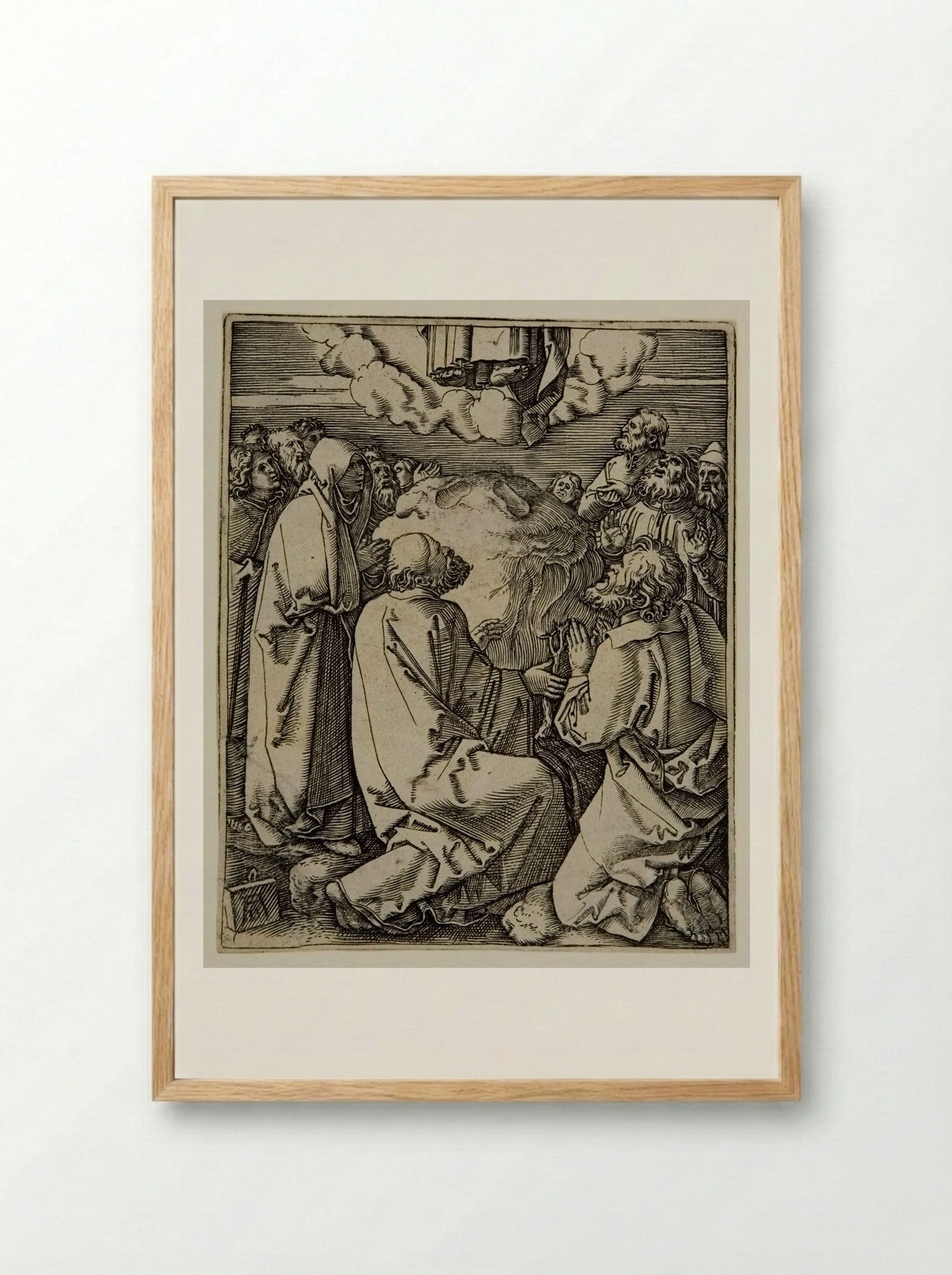 The Ascension of Christ - Marcantonio Raimondi - Framed Print Wood