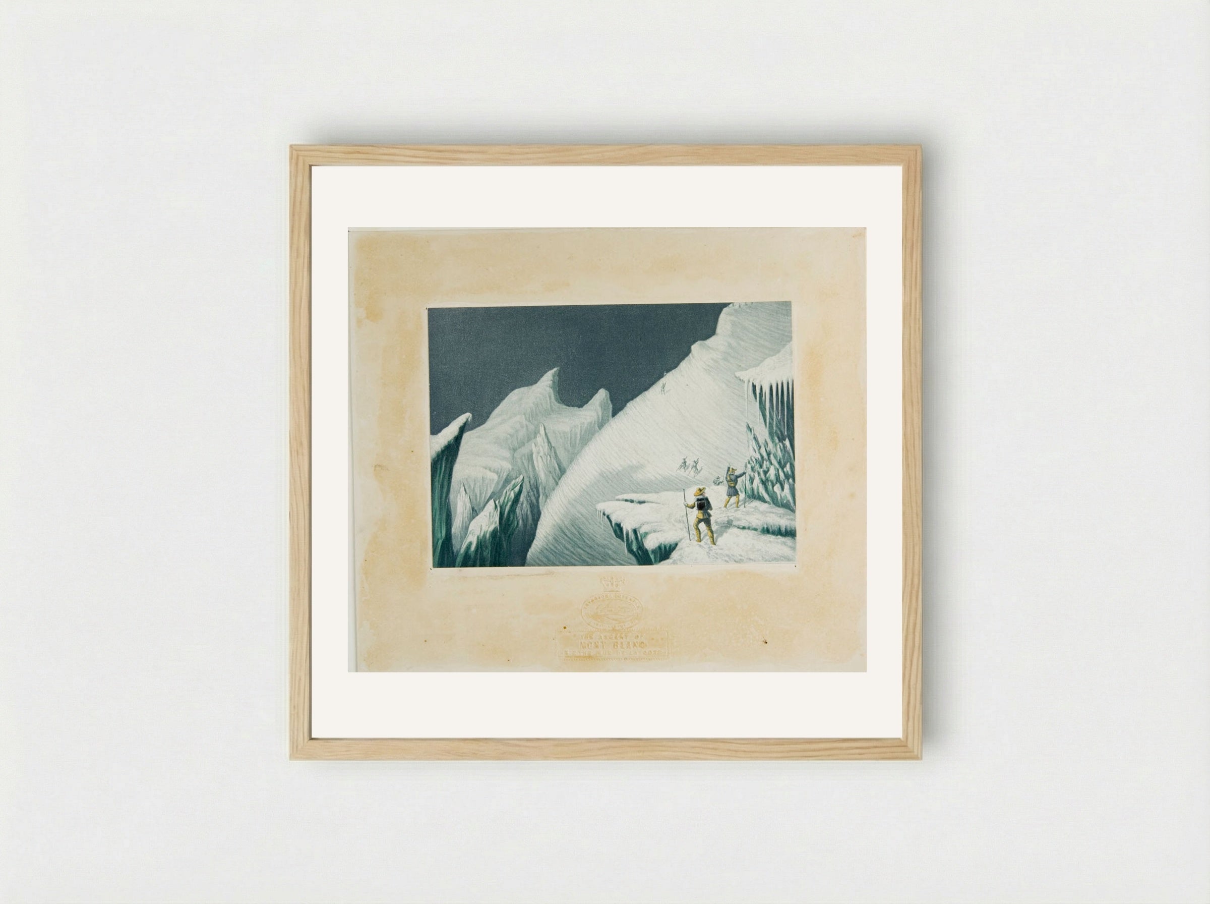The Ascent of Mont Blanc: The Mur de la Côte - George Baxter - Framed Print Wood