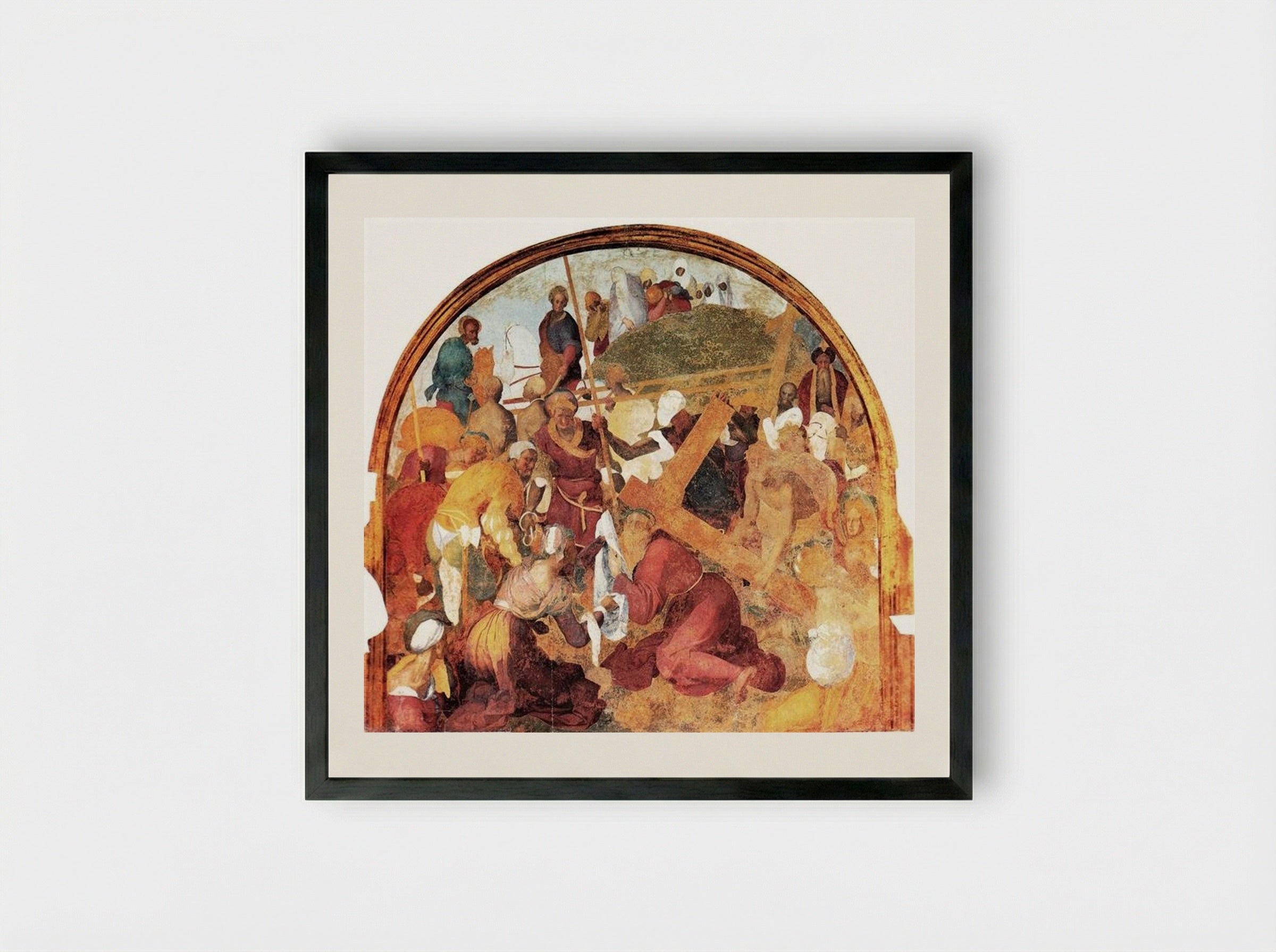 The Ascent to Calvary - Jacopo Pontormo - Framed Print Black