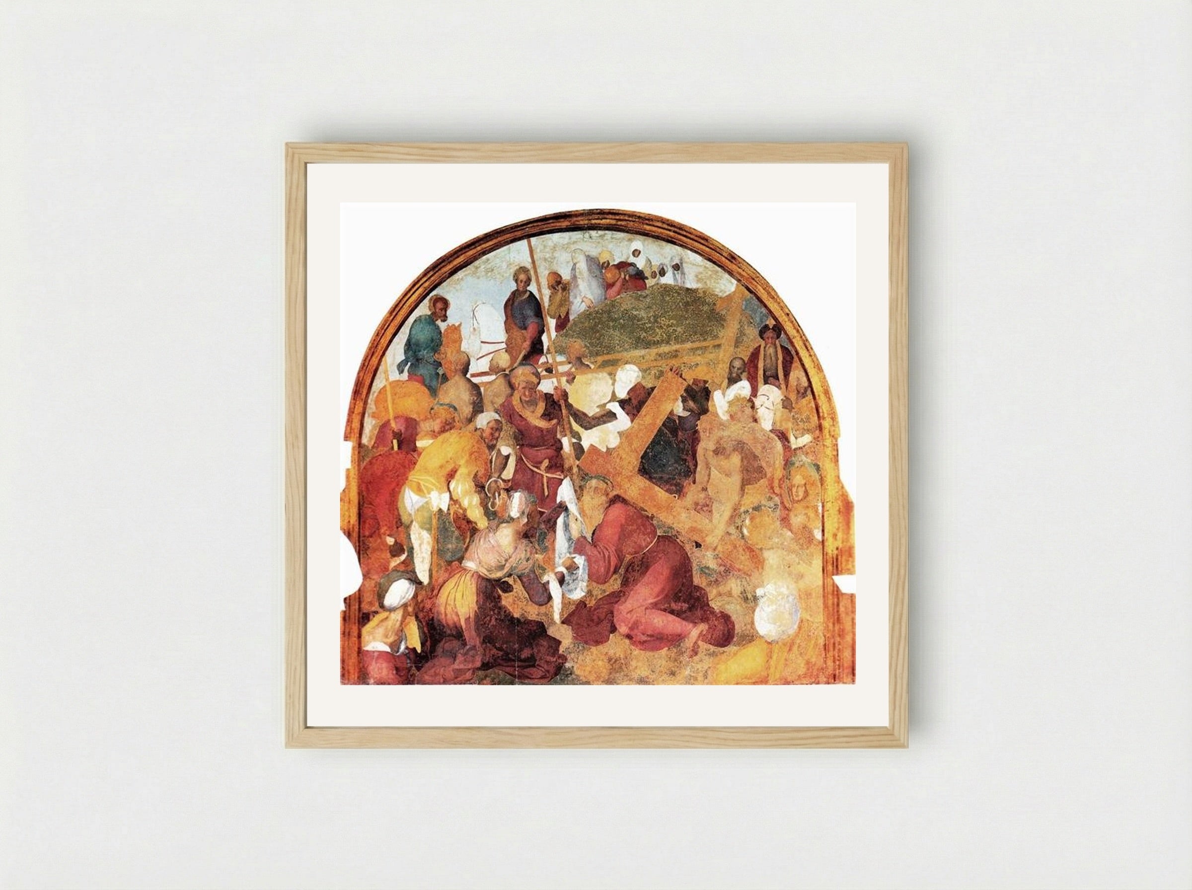 The Ascent to Calvary - Jacopo Pontormo - Framed Print Wood