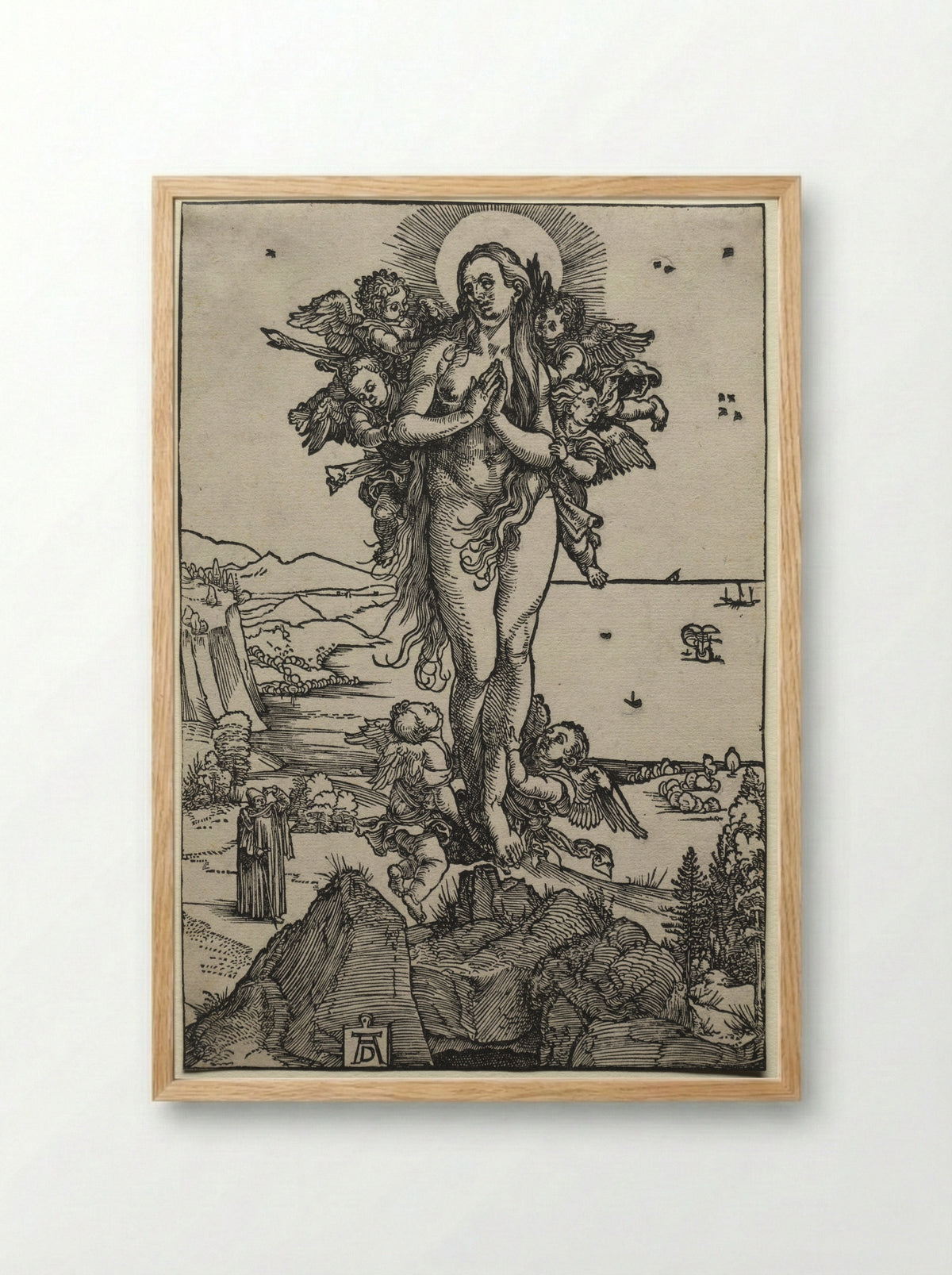 The Assumption of Mary Magdalene - Albrecht Dürer - Framed Print Wood