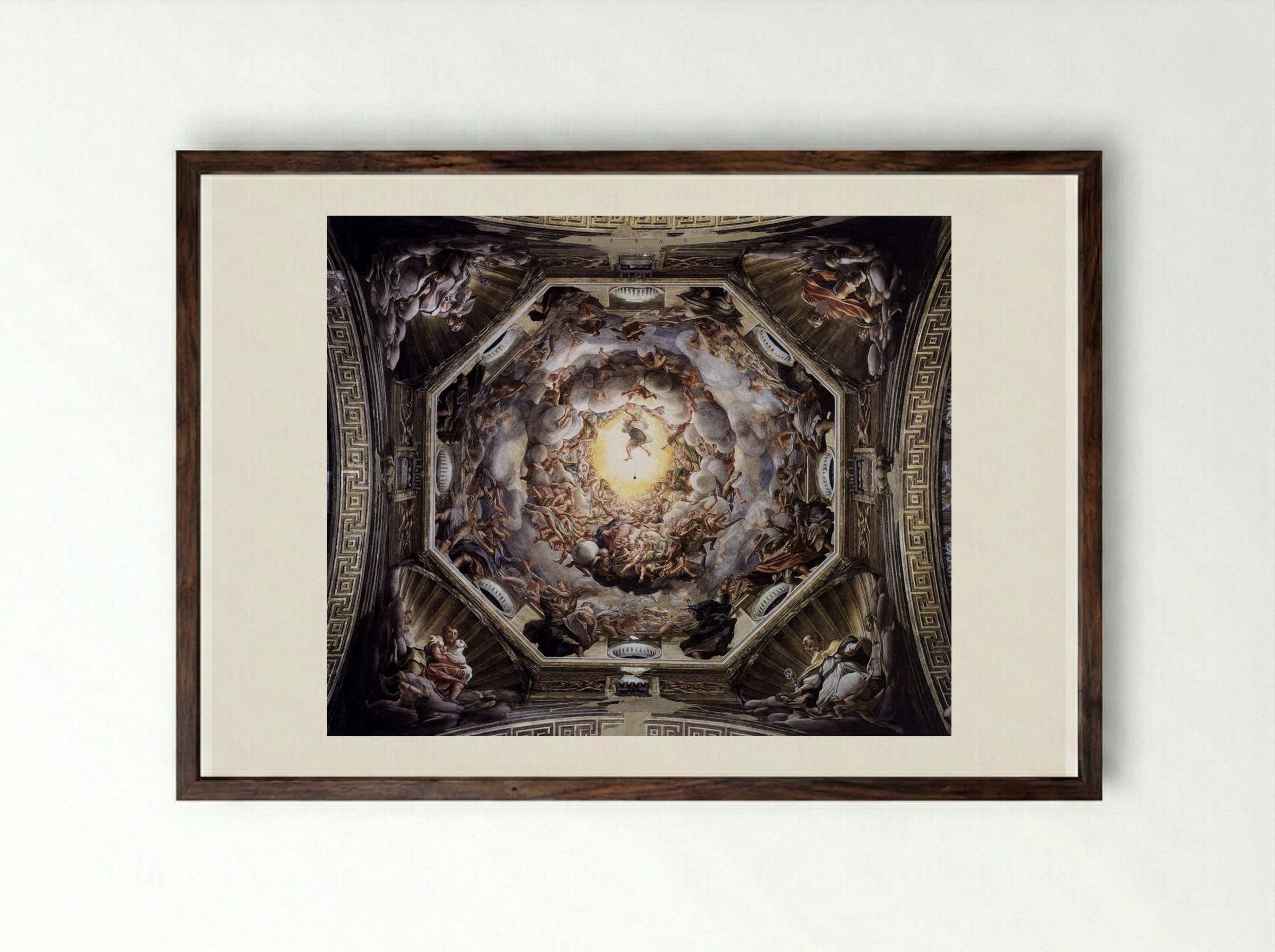 The Assumption of the Virgin - Correggio - Framed Print Dark Wood