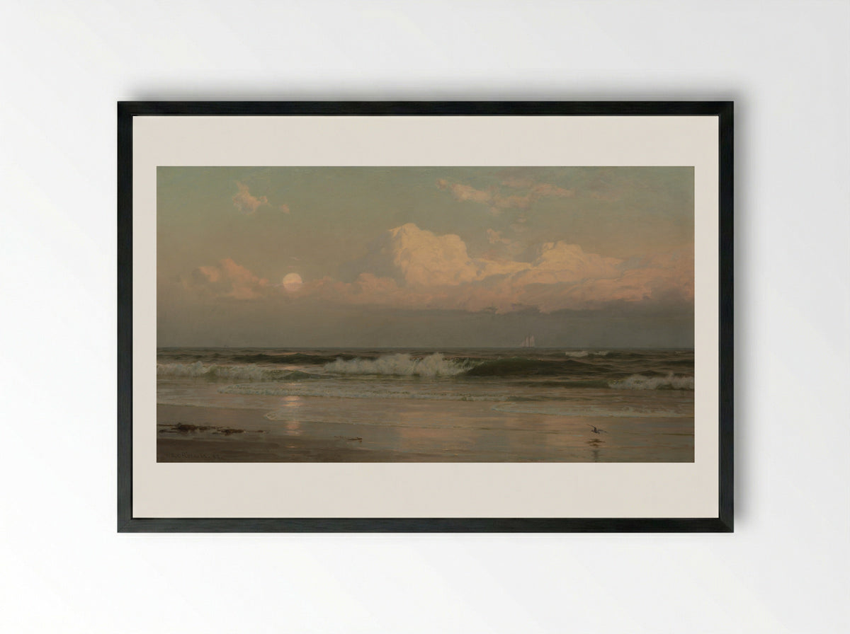 The August Moon - William Trost Richards - Framed Print Black