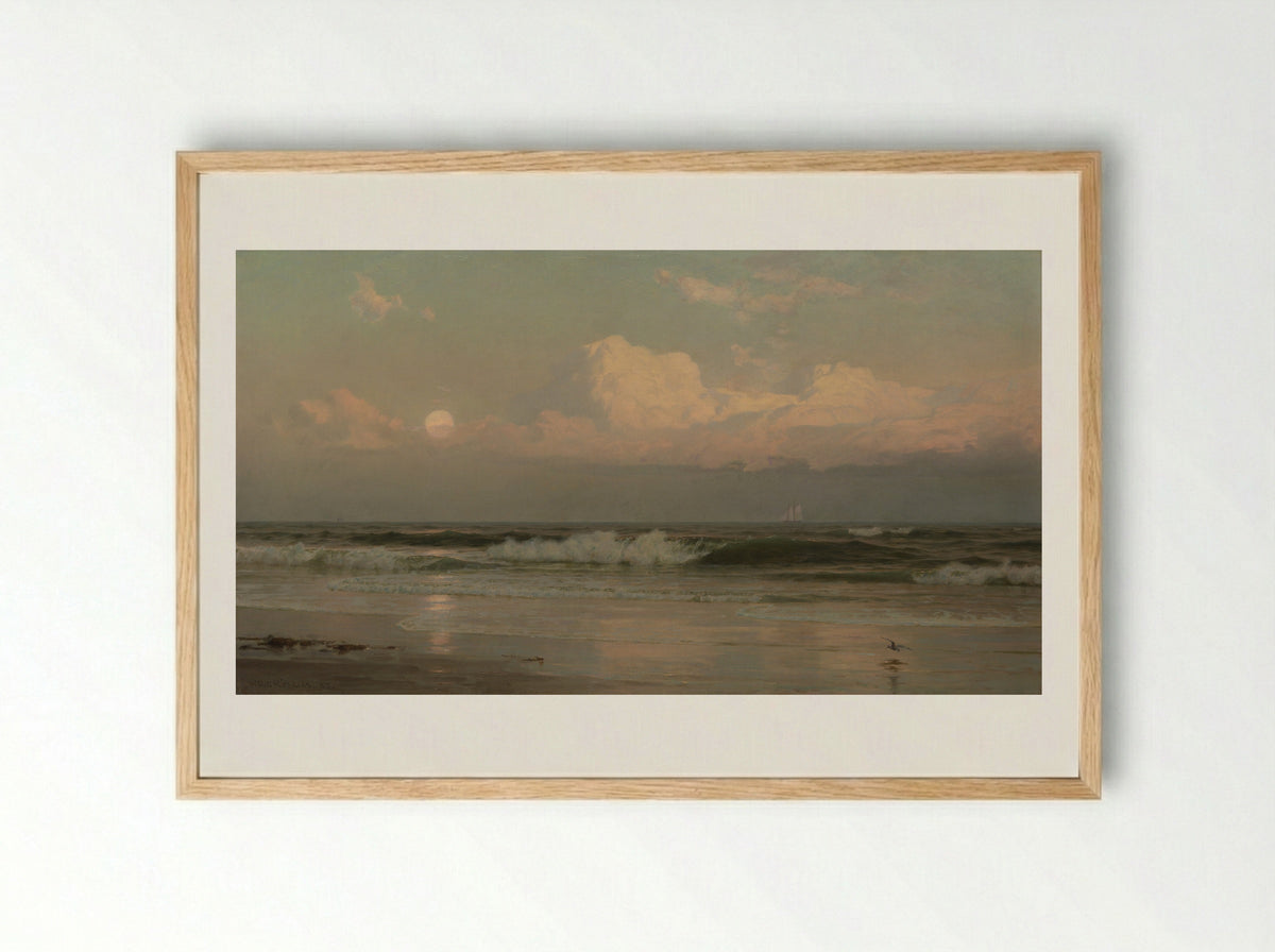 The August Moon - William Trost Richards - Framed Print Wood
