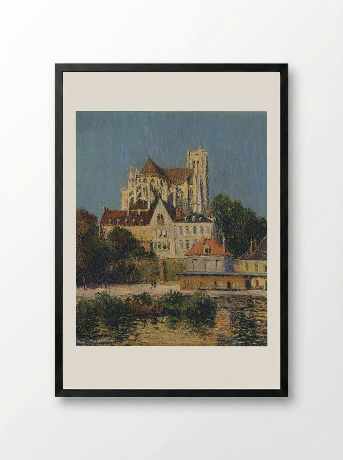 The Auxerre Cathedral - Gustave Loiseau - Framed Print Black