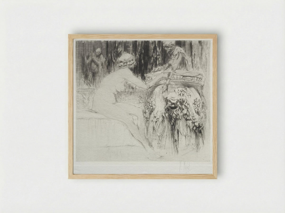 The Bacchante and the Young Faun - William Walcot - Framed Print Wood