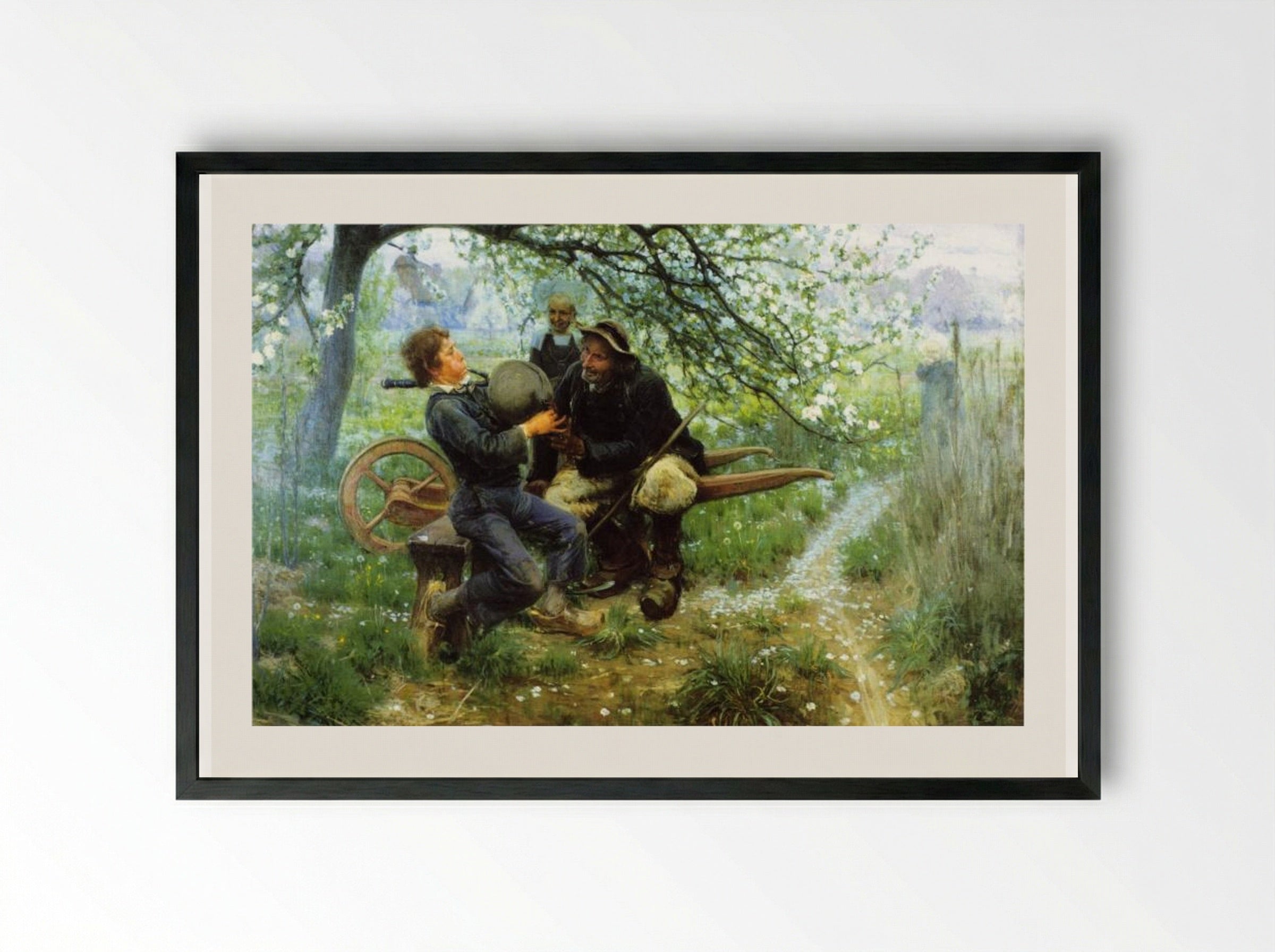 The Bagpipe Lesson - Henry Ossawa Tanner - Framed Print Black