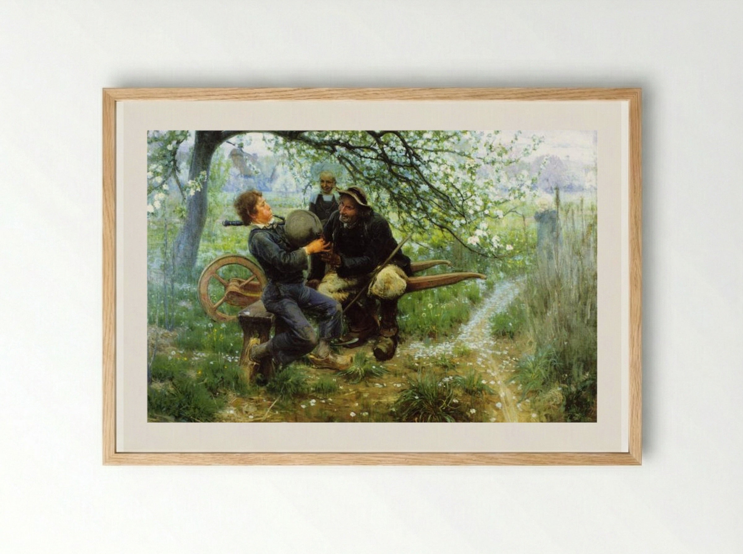 The Bagpipe Lesson - Henry Ossawa Tanner - Framed Print Wood
