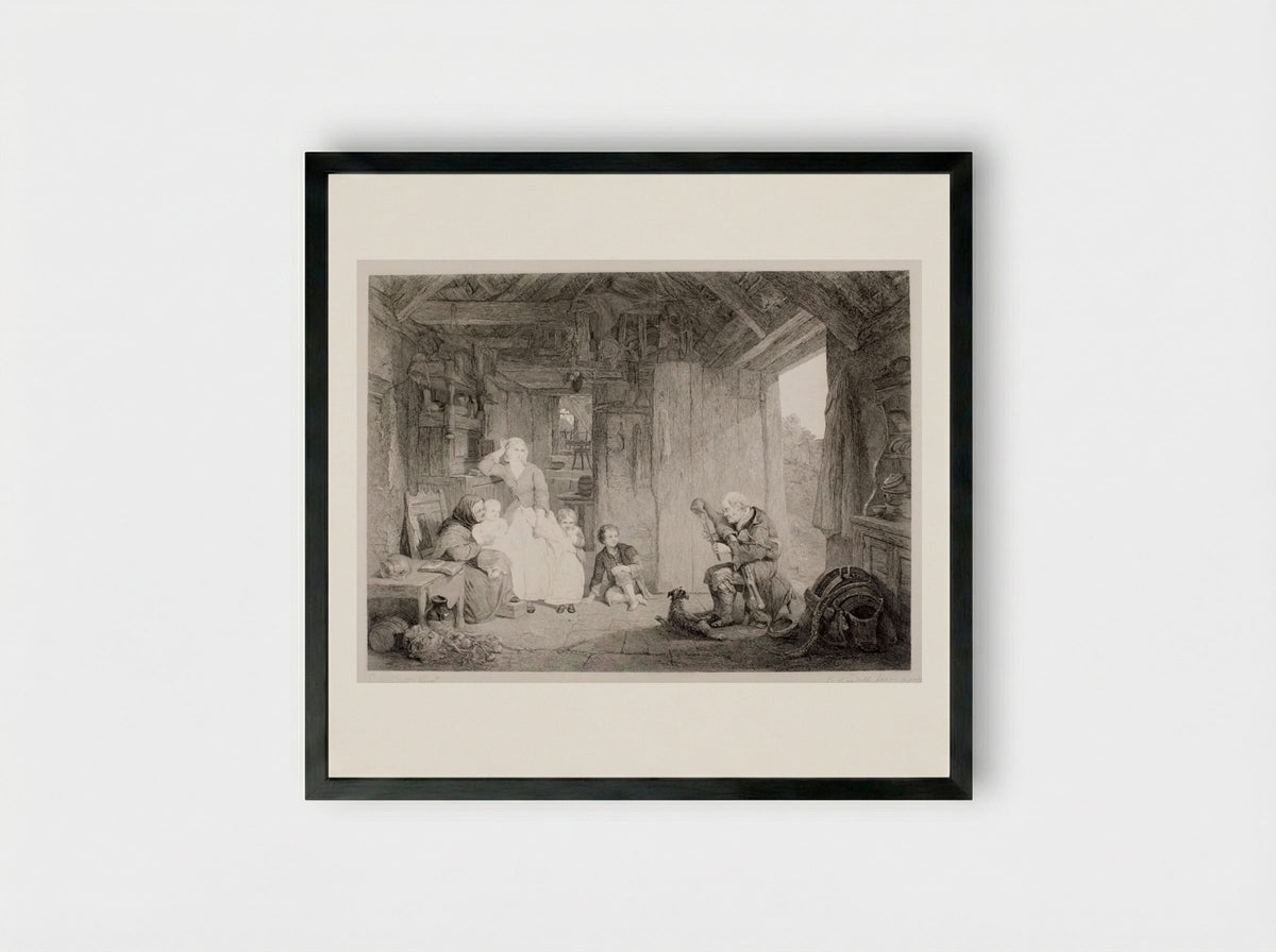 The Bagpiper - Edward Goodall - Framed Print Black