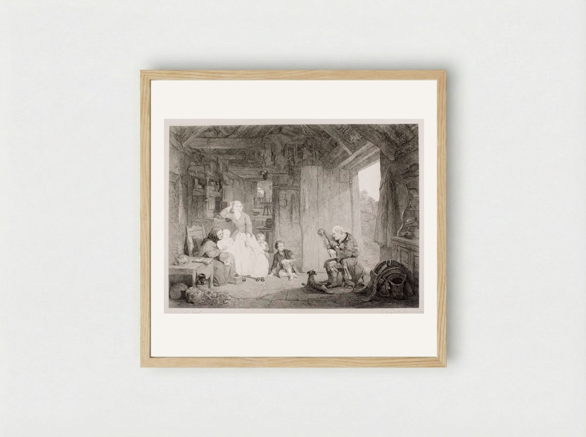 The Bagpiper - Edward Goodall - Framed Print Wood
