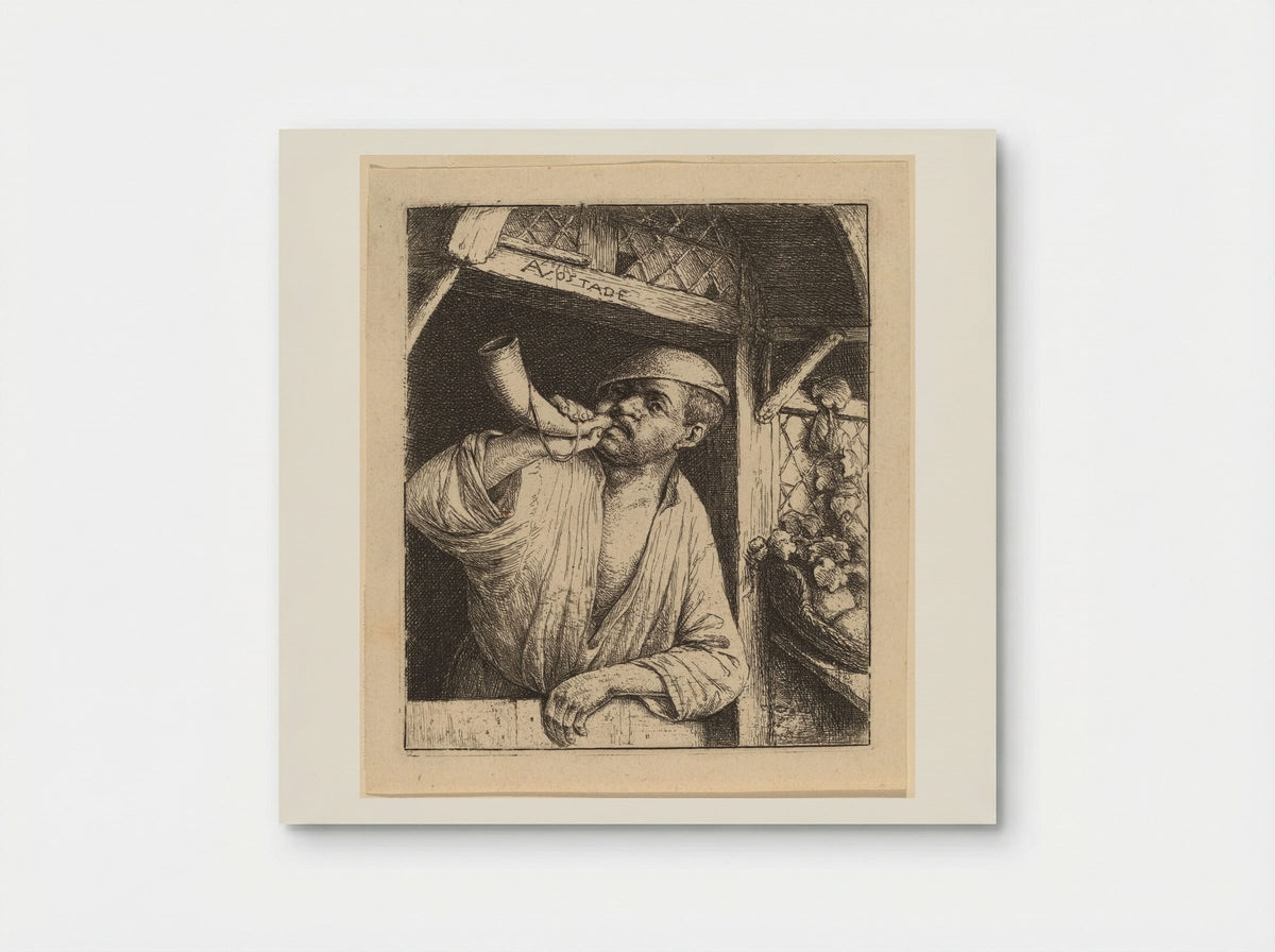 The Baker Sounding His Horn - Adriaen van Ostade - Poster