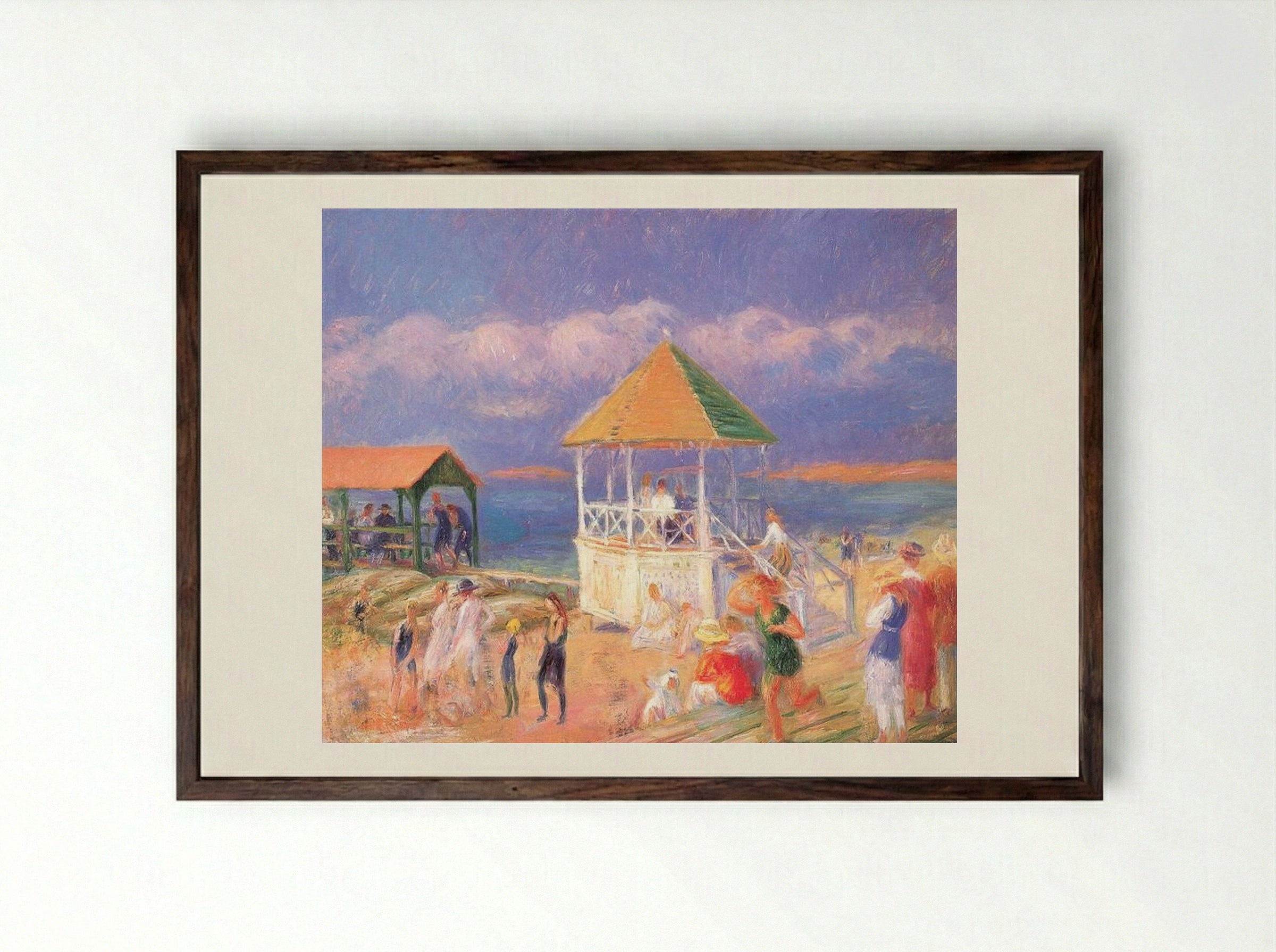 The Bandstand - William James Glackens - Framed Print Dark Wood