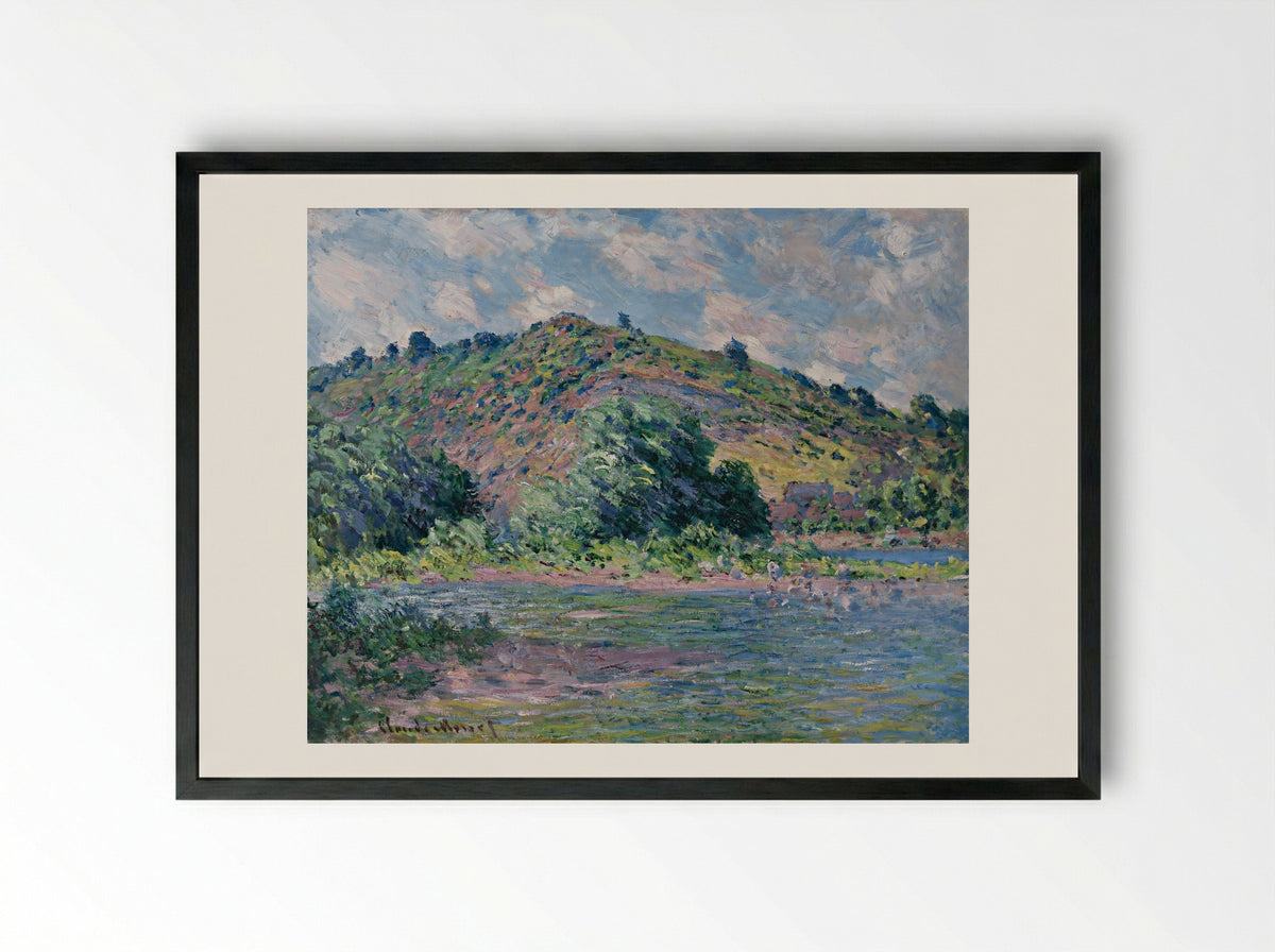 The Banks of the Seine at Port-Villez - Claude Monet - Framed Print Black