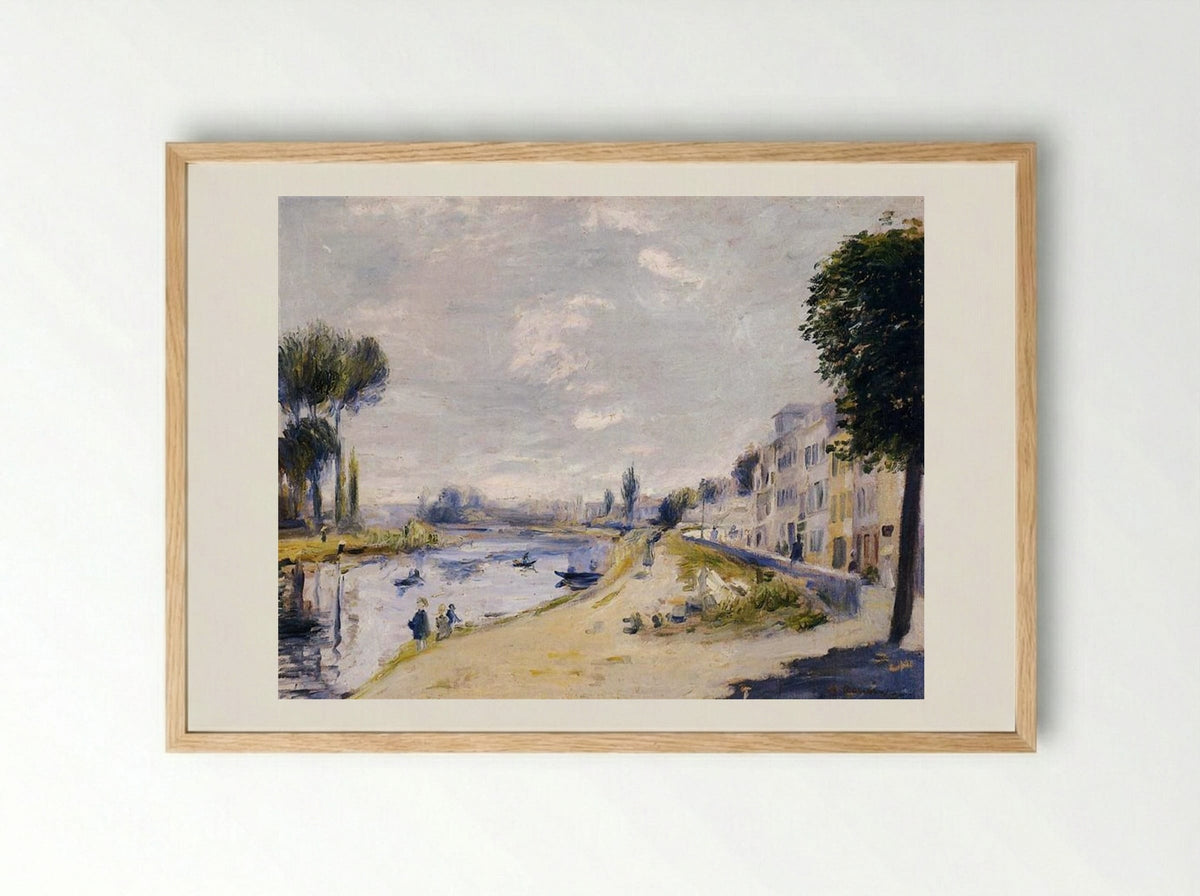 The Banks of the Seine - Pierre-Auguste Renoir - Framed Print Wood