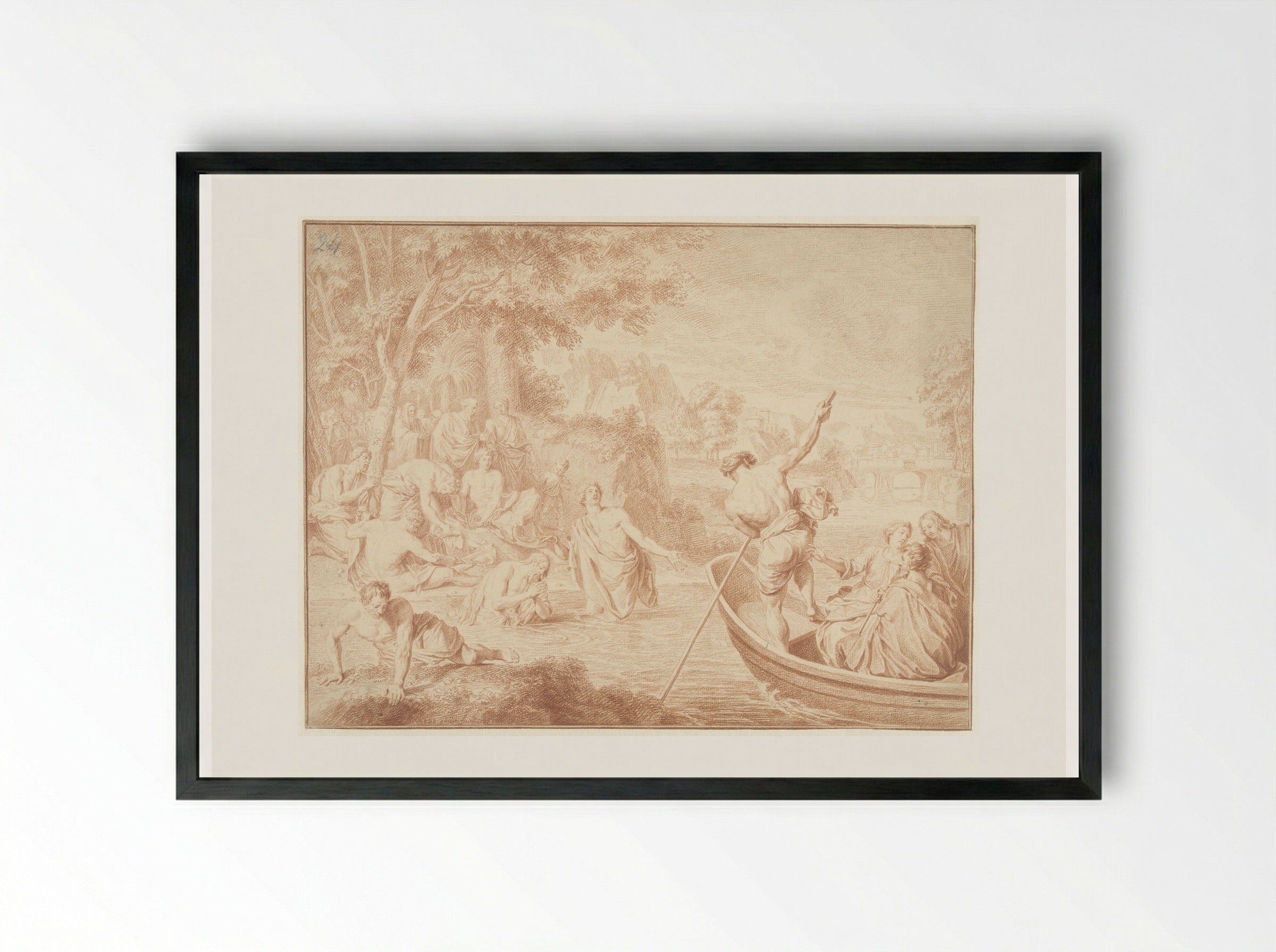 The Baptism of Christ - Louis Fabritius Dubourg - Framed Print Black