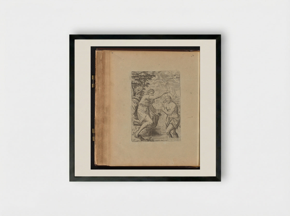 The Baptism of Christ - Abraham de Bruyn - Framed Print Black