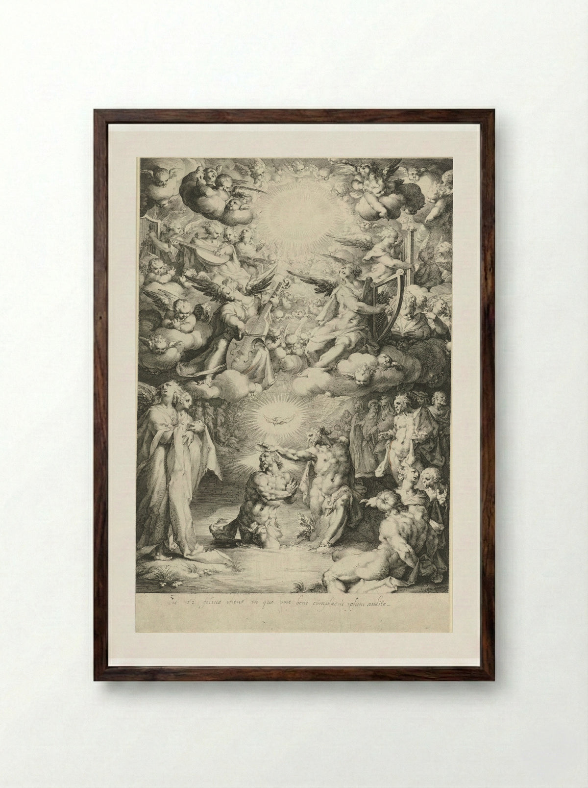 The Baptism of Christ - Jan Harmensz. Muller - Framed Print Dark Wood