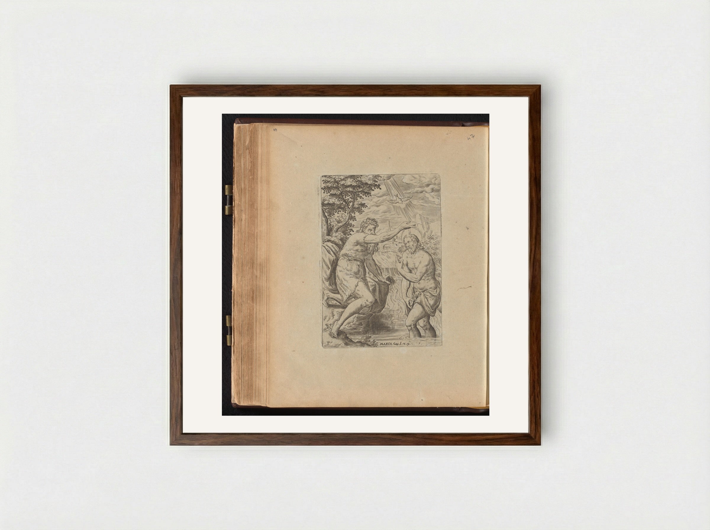 The Baptism of Christ - Abraham de Bruyn - Framed Print Dark Wood