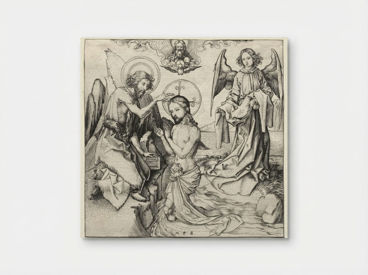 The Baptism of Christ - Martin Schongauer - Poster
