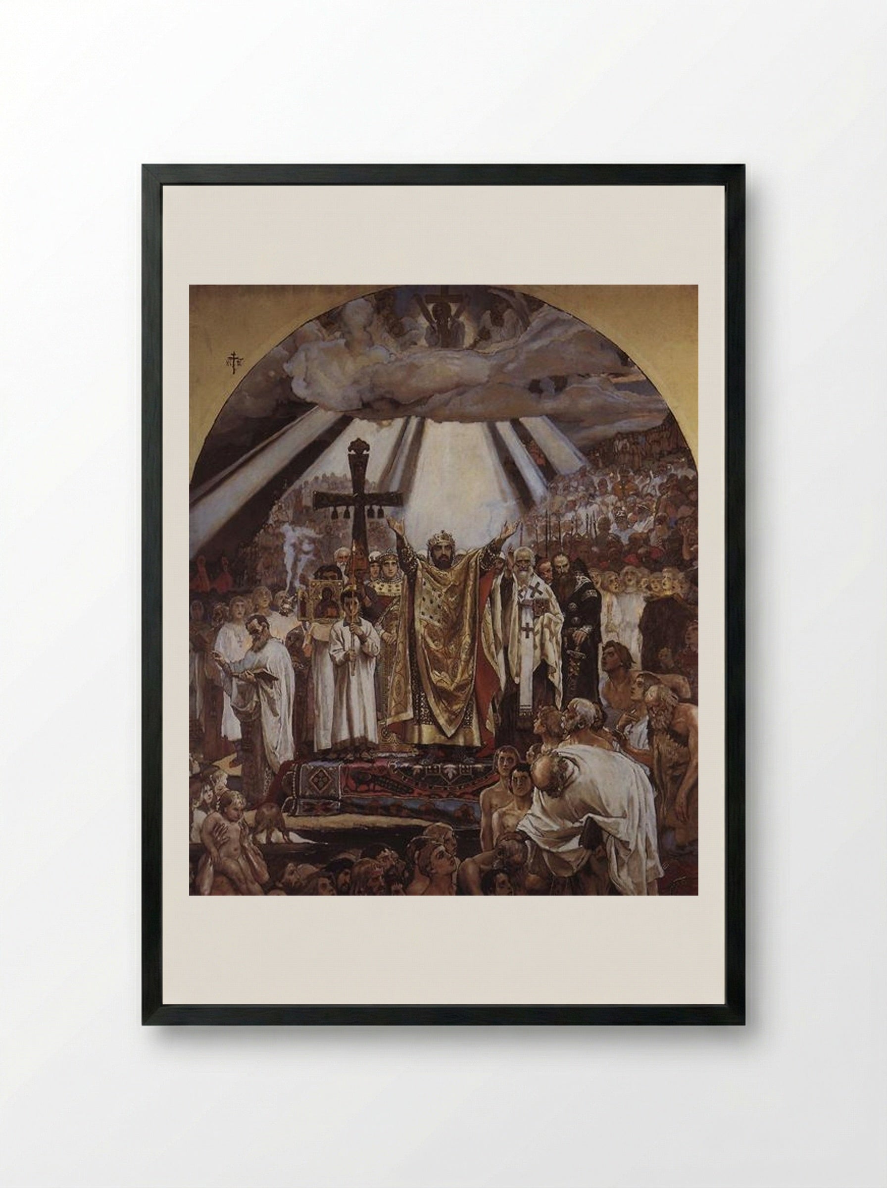 The Baptism of Russia - Viktor Vasnetsov - Framed Print Black