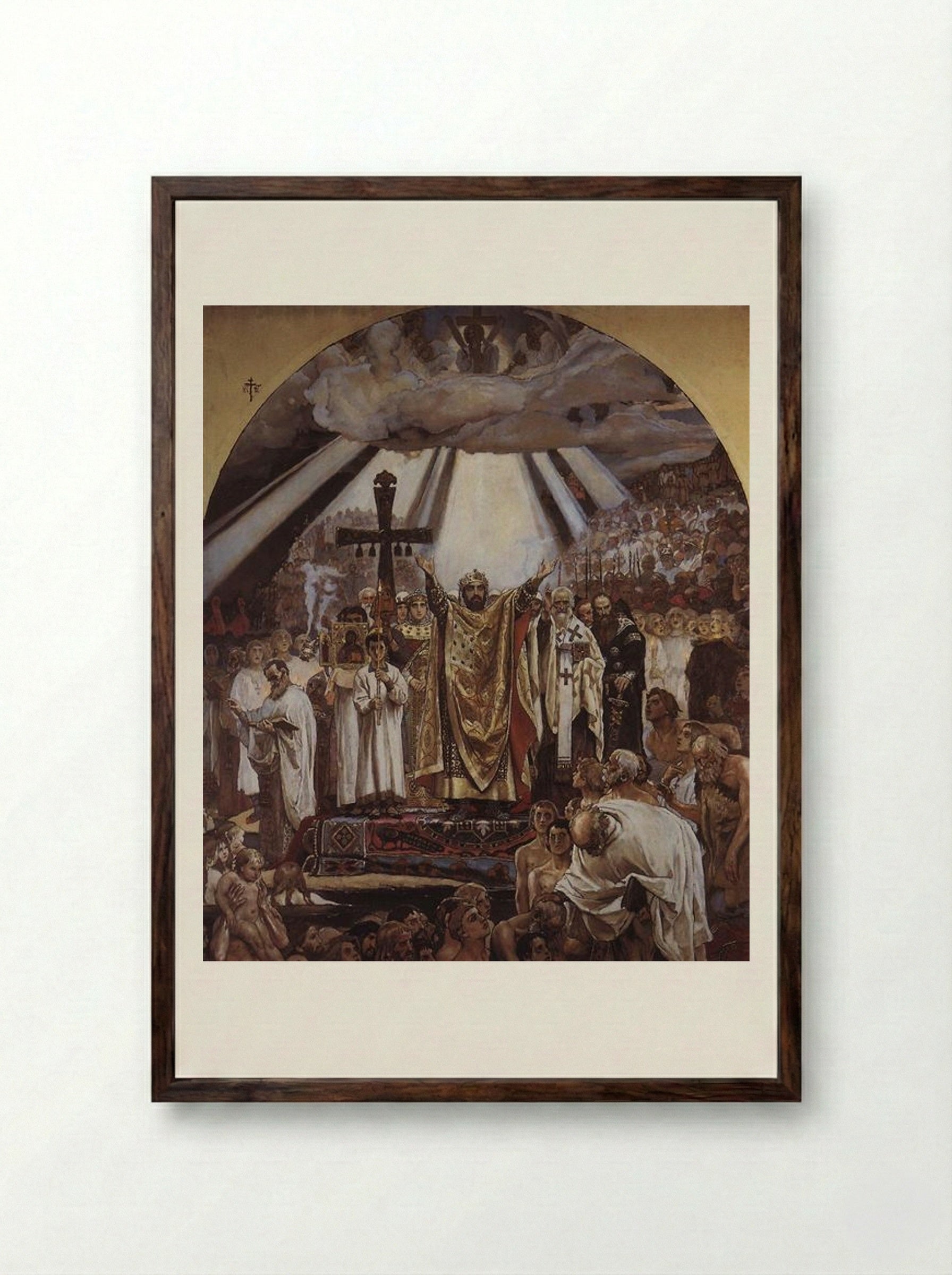 The Baptism of Russia - Viktor Vasnetsov - Framed Print Dark Wood