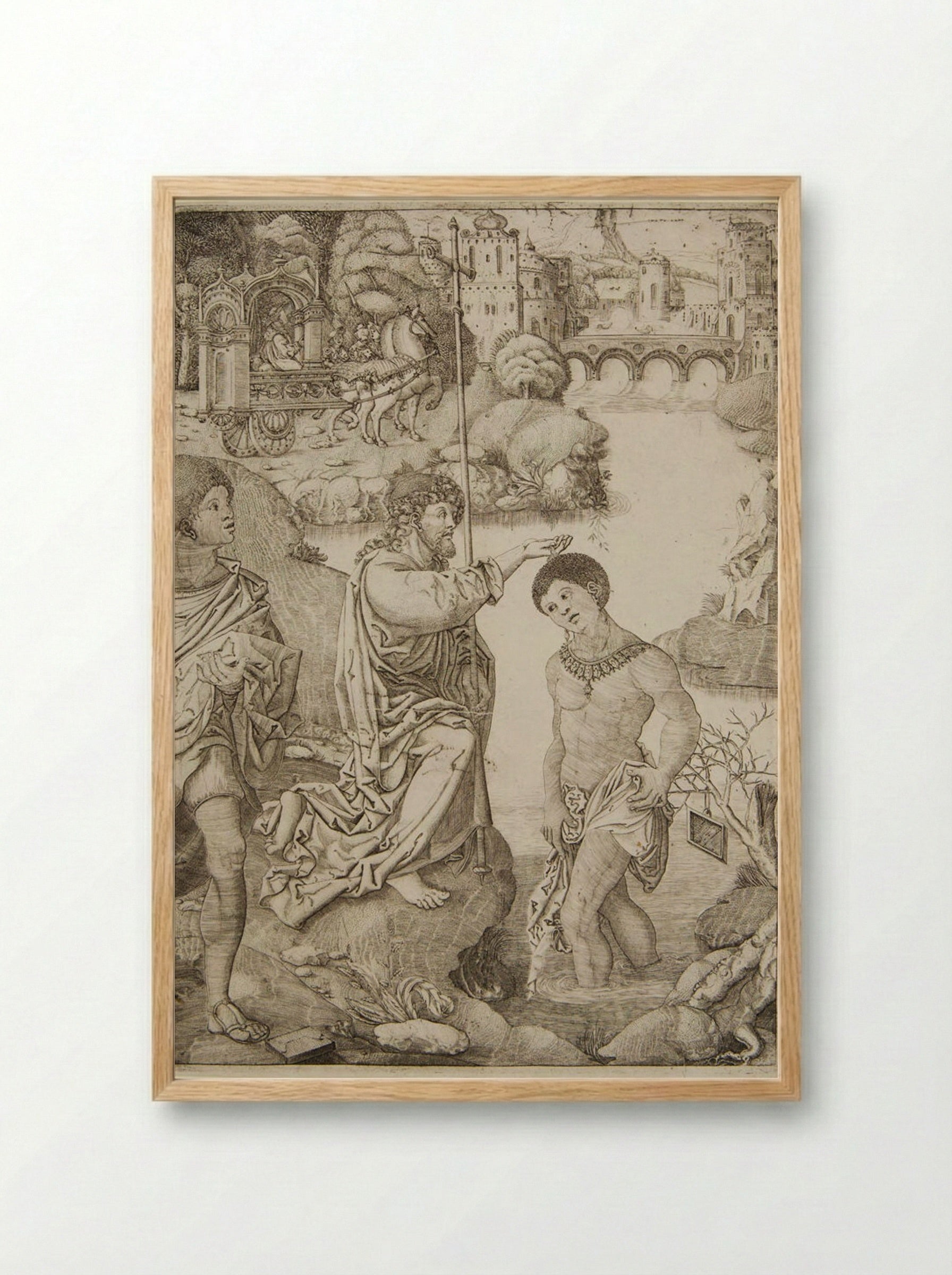 The Baptism of the Eunuch - Allaert Claesz - Framed Print Wood
