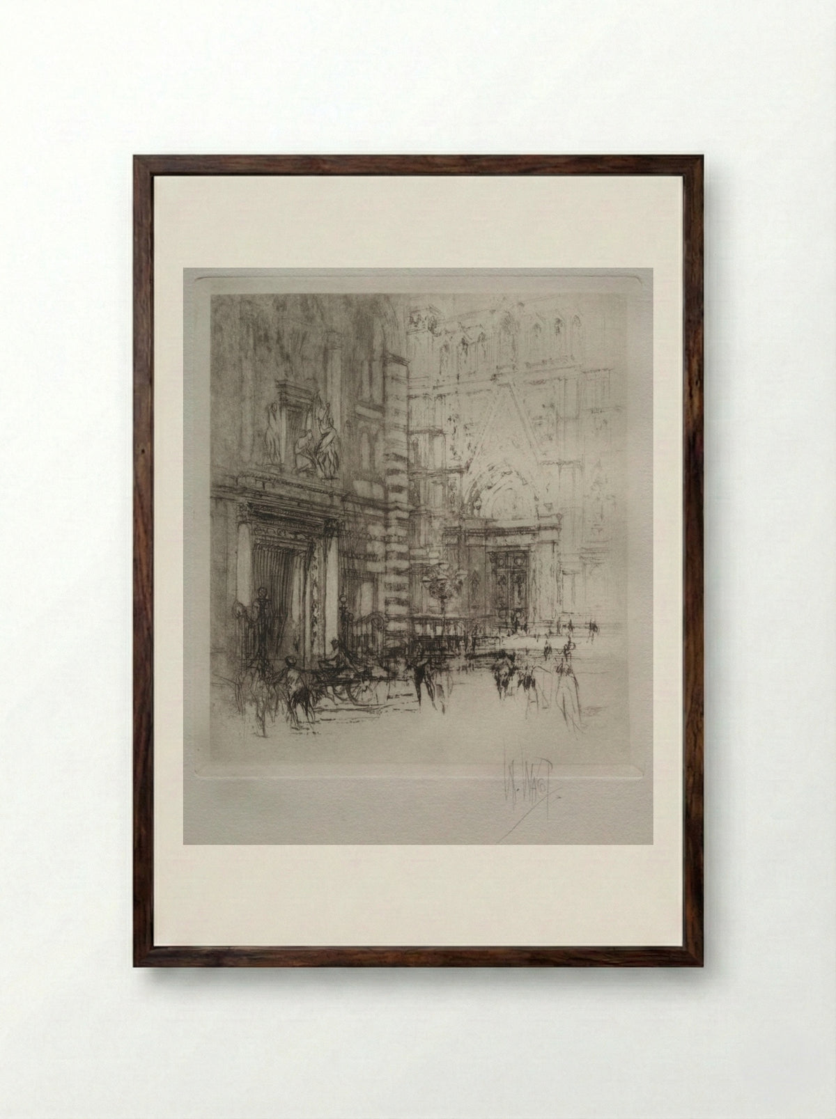 The Baptistry, Florence - William Walcot - Framed Print Dark Wood