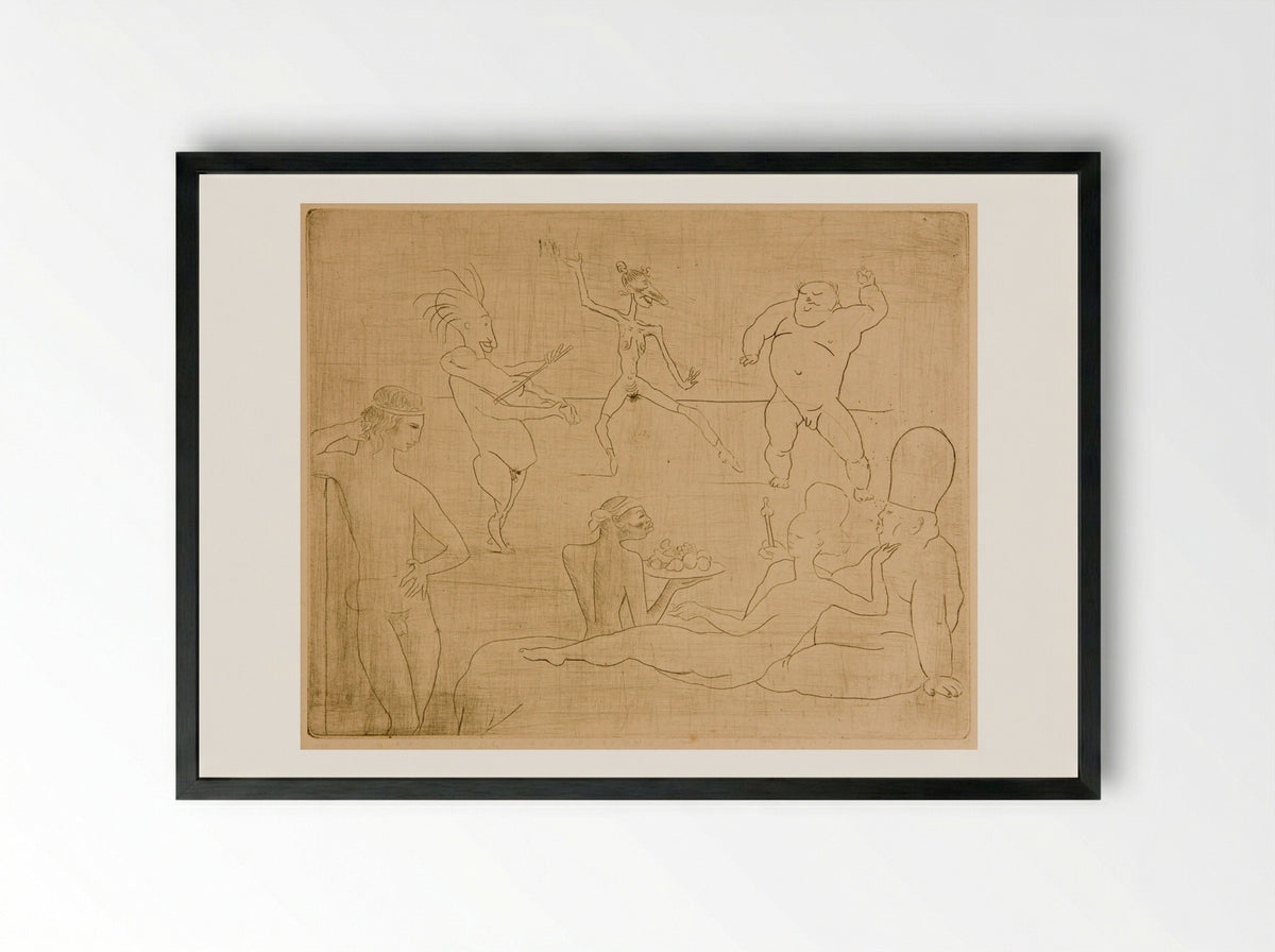 The Barbarian Dance (Before Salomé and Herod) - Pablo Picasso - Framed Print Black