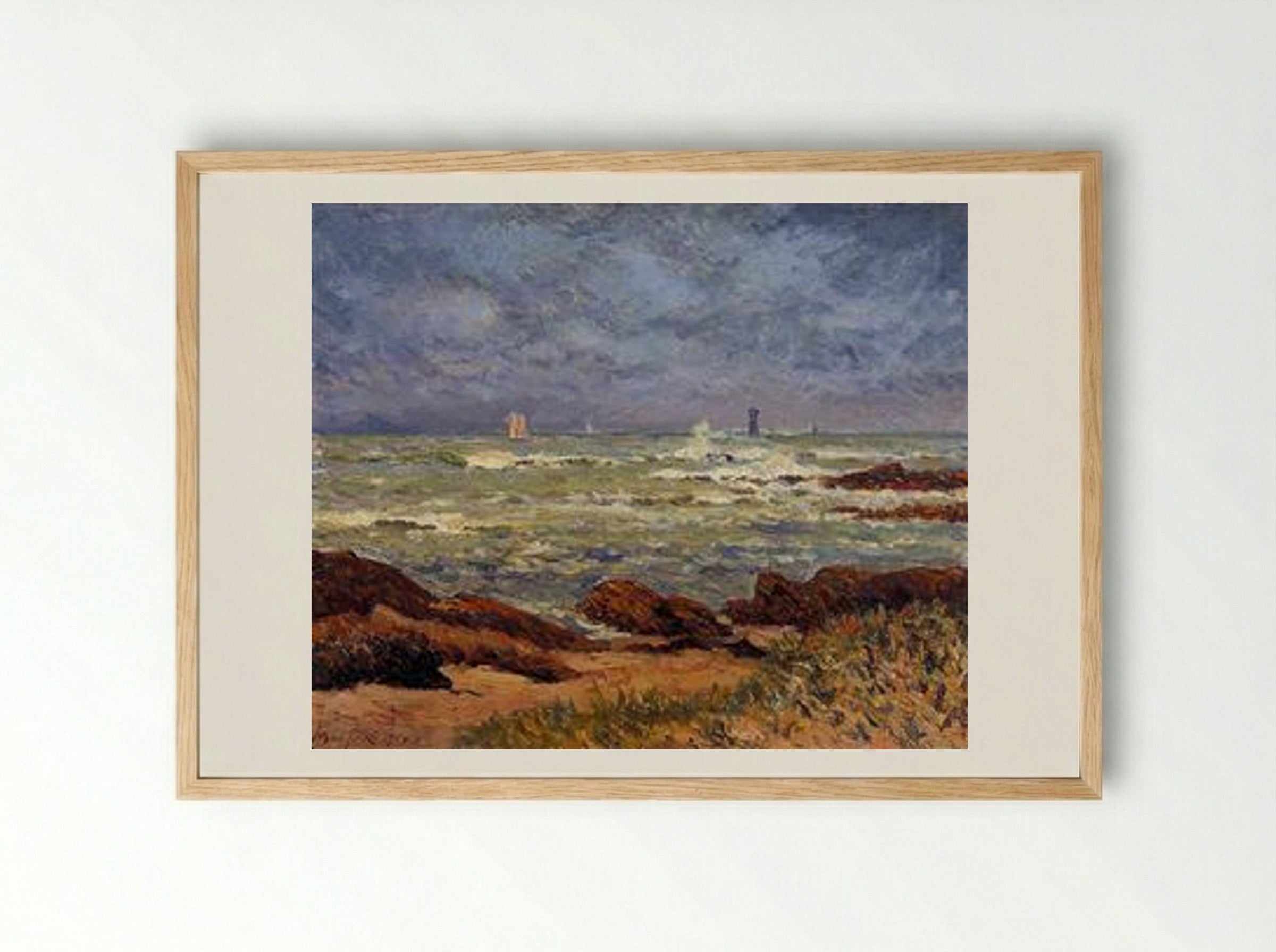 The Barges Lighthouse - Maxime Maufra - Framed Print Wood