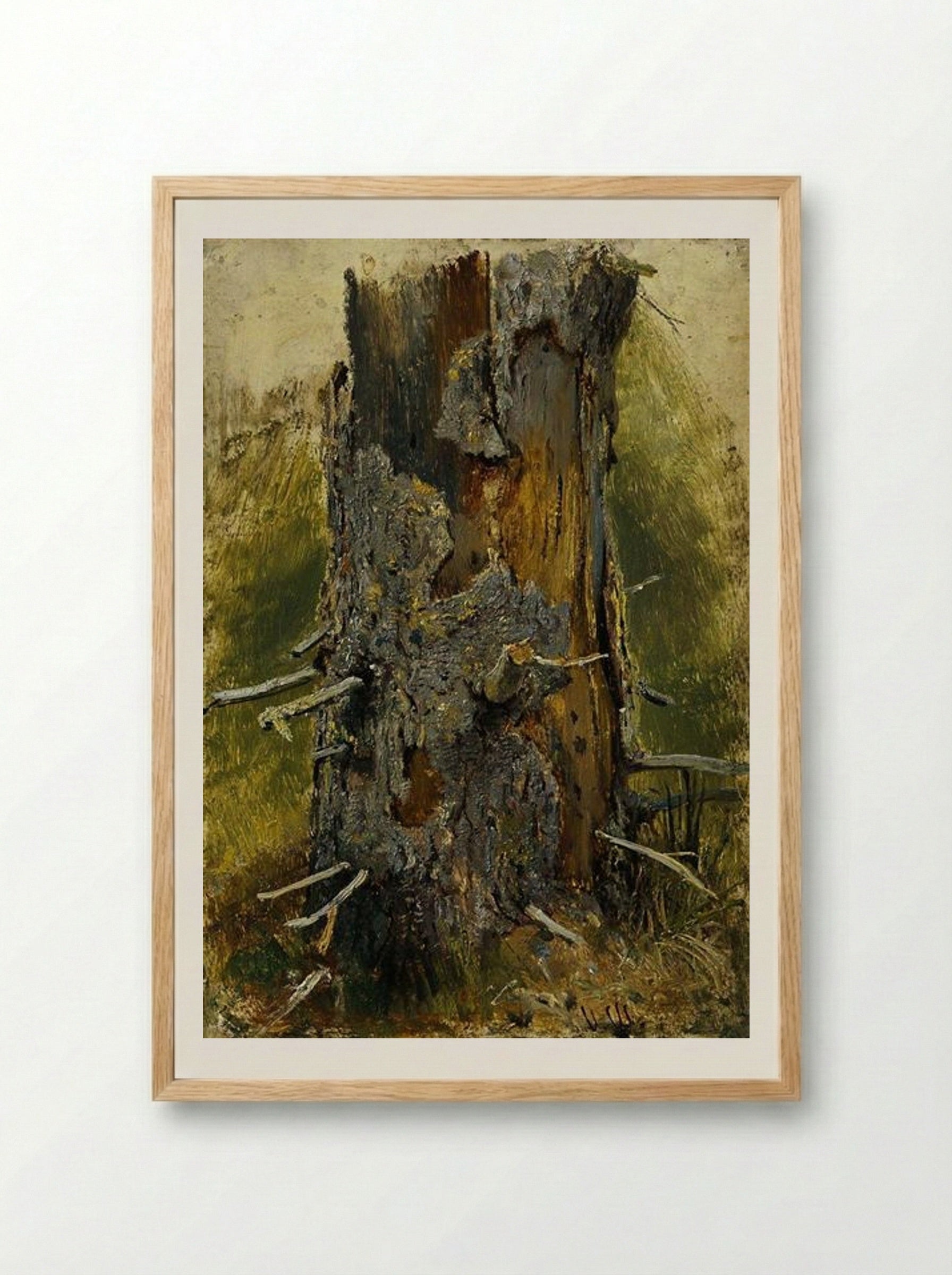 The Bark on the Dry Trunk - Ivan Shishkin - Framed Print Wood
