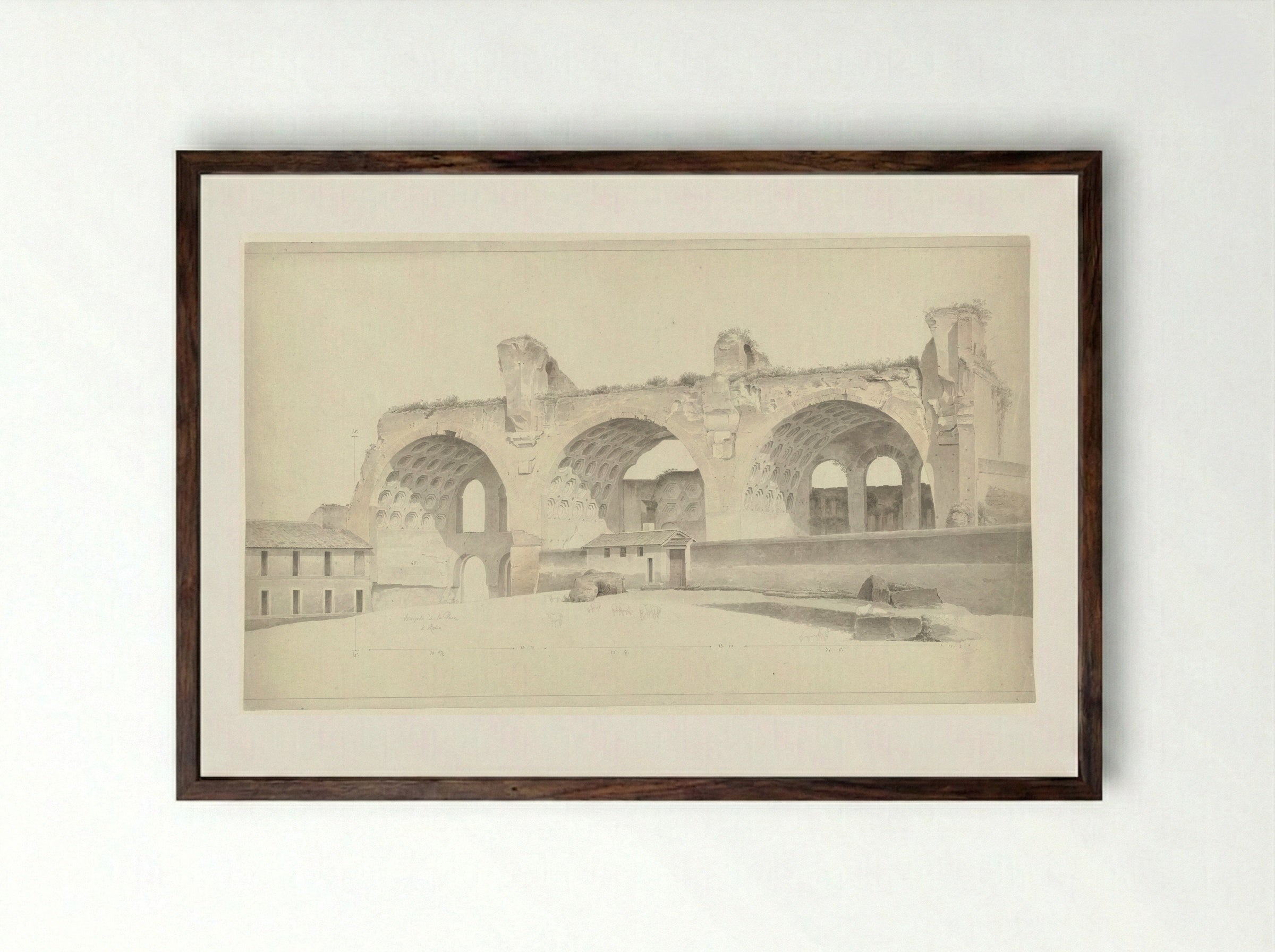 The Basilica of Maxentius and Constantine in Rome - Josephus Augustus Knip - Framed Print Dark Wood