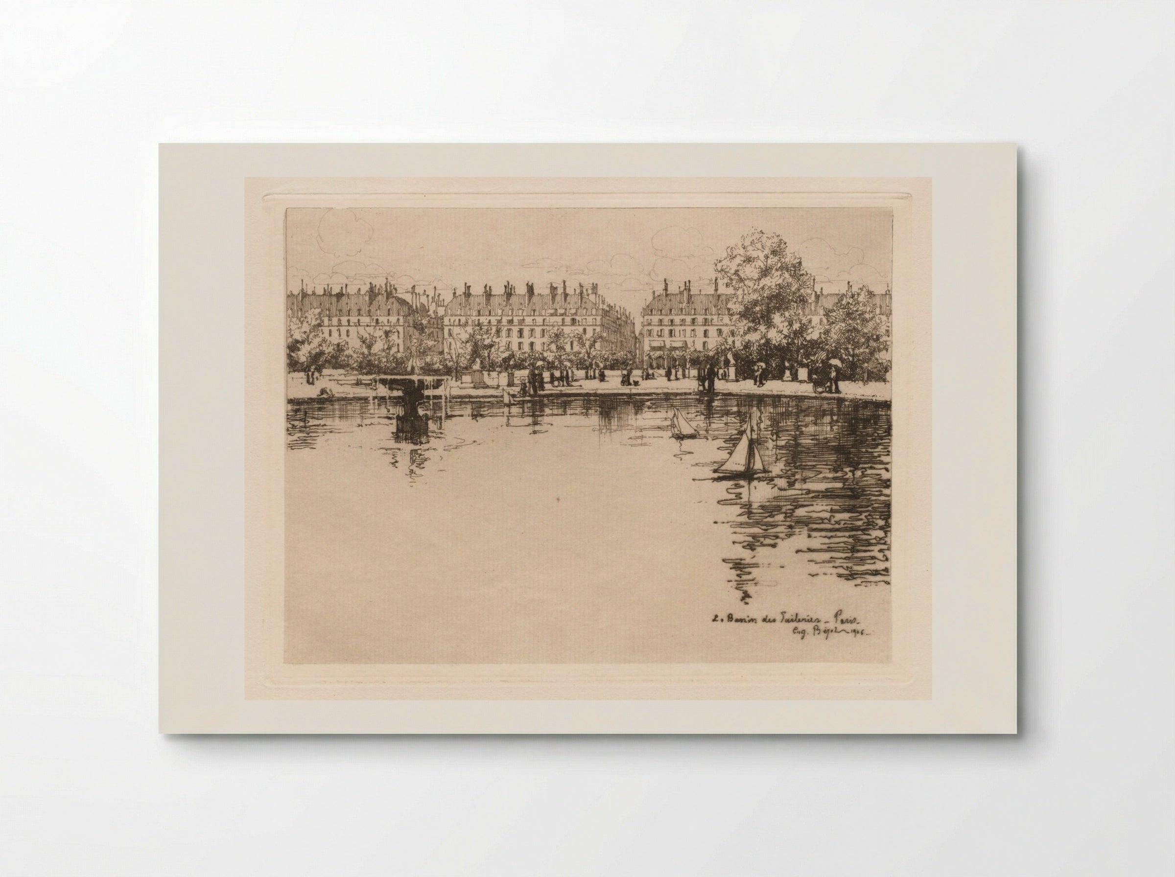 The Basin of the Tuileries - Eugène Bejot - Poster