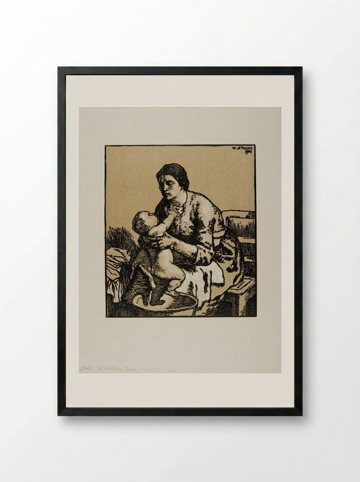 The Bath - William Strang - Framed Print Black