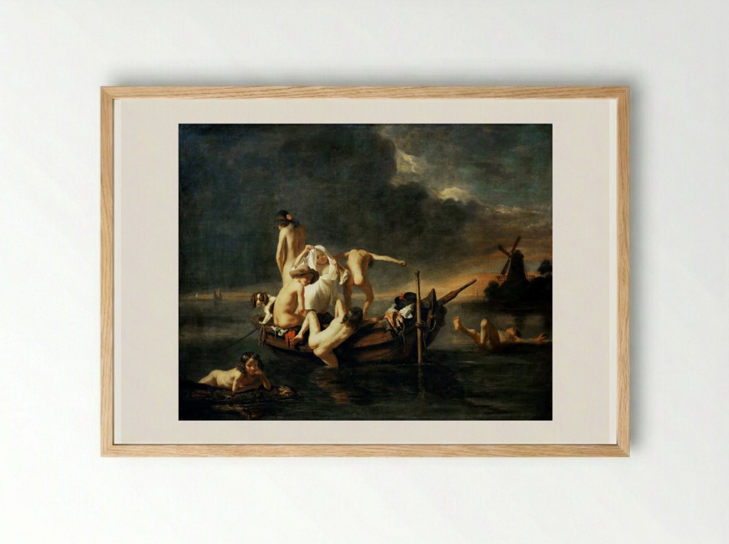 The Bath - Nicolaes Maes - Framed Print Wood